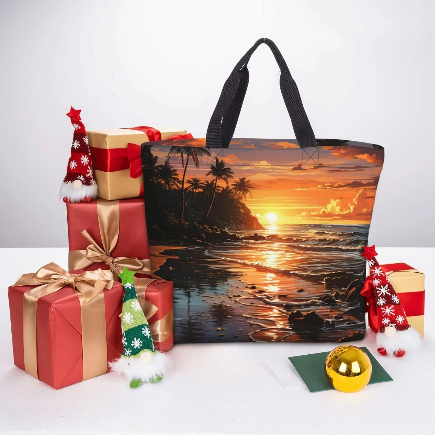 Tote Bag Large Capacity Grocery Bag With Zipper Complex geometric designs Shopping Bag Shoulder Bag for Women