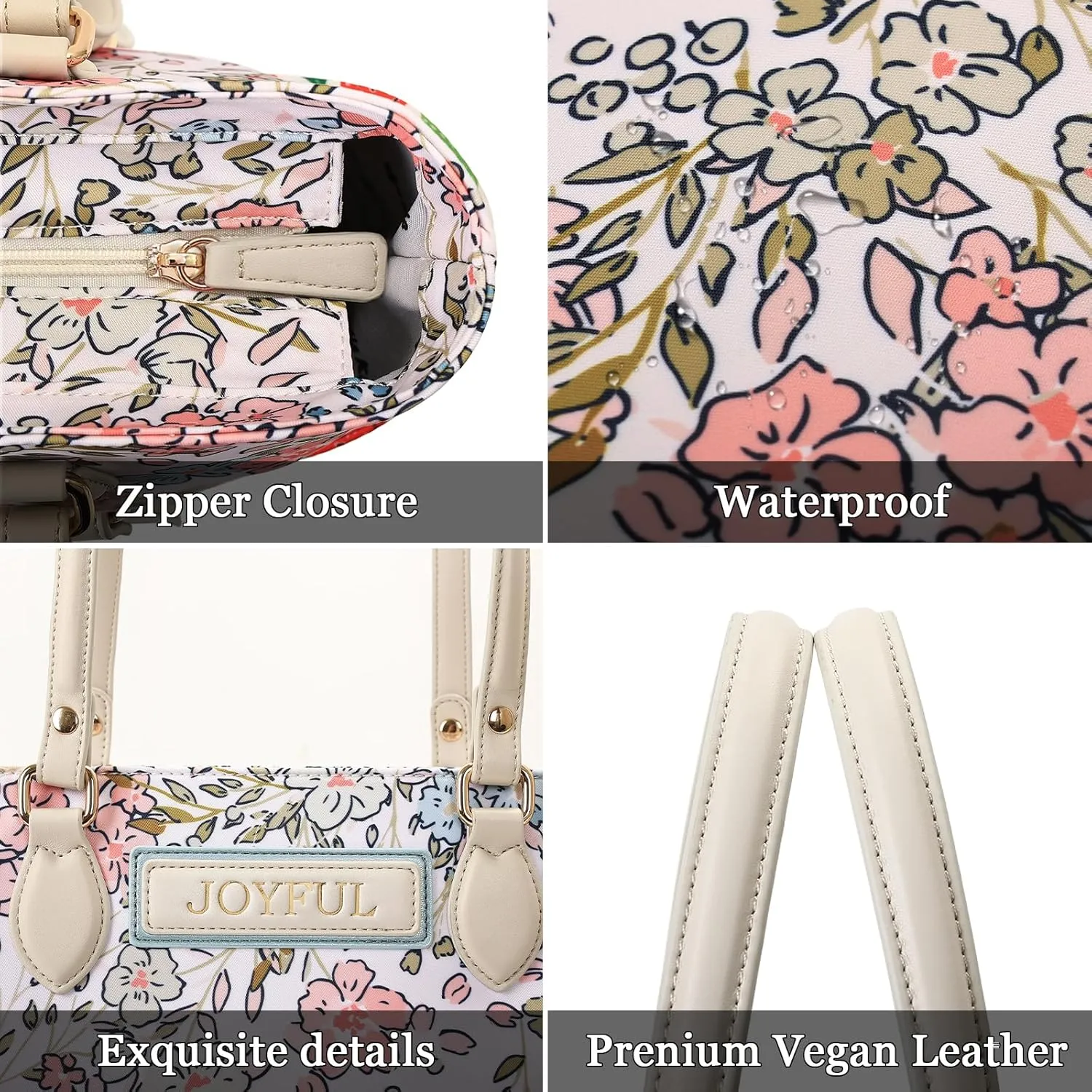 Tote bags for women, tote purse, nylon tote bag, with zipper and pockets, waterproof, lightweight