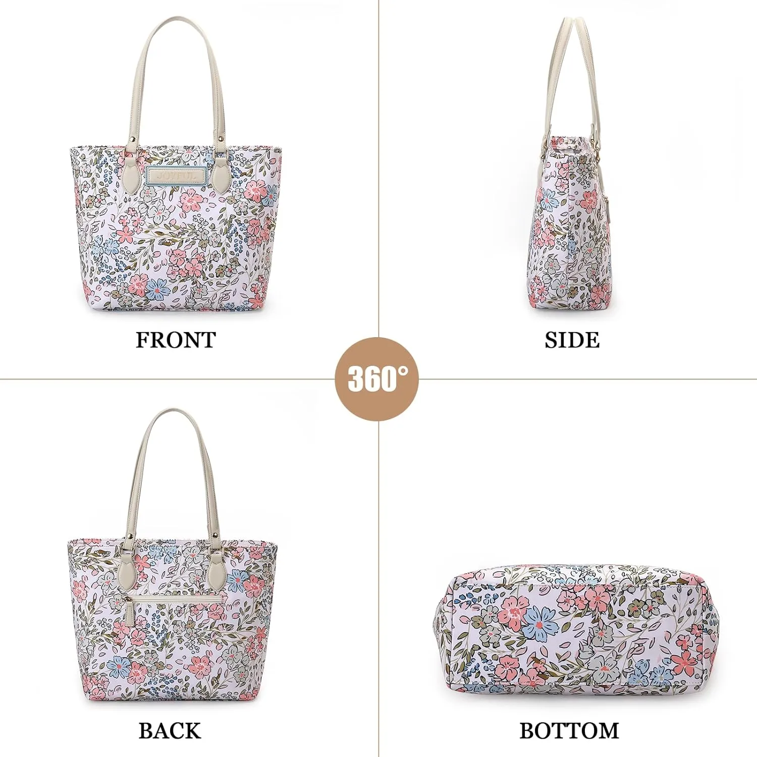 Tote bags for women, tote purse, nylon tote bag, with zipper and pockets, waterproof, lightweight