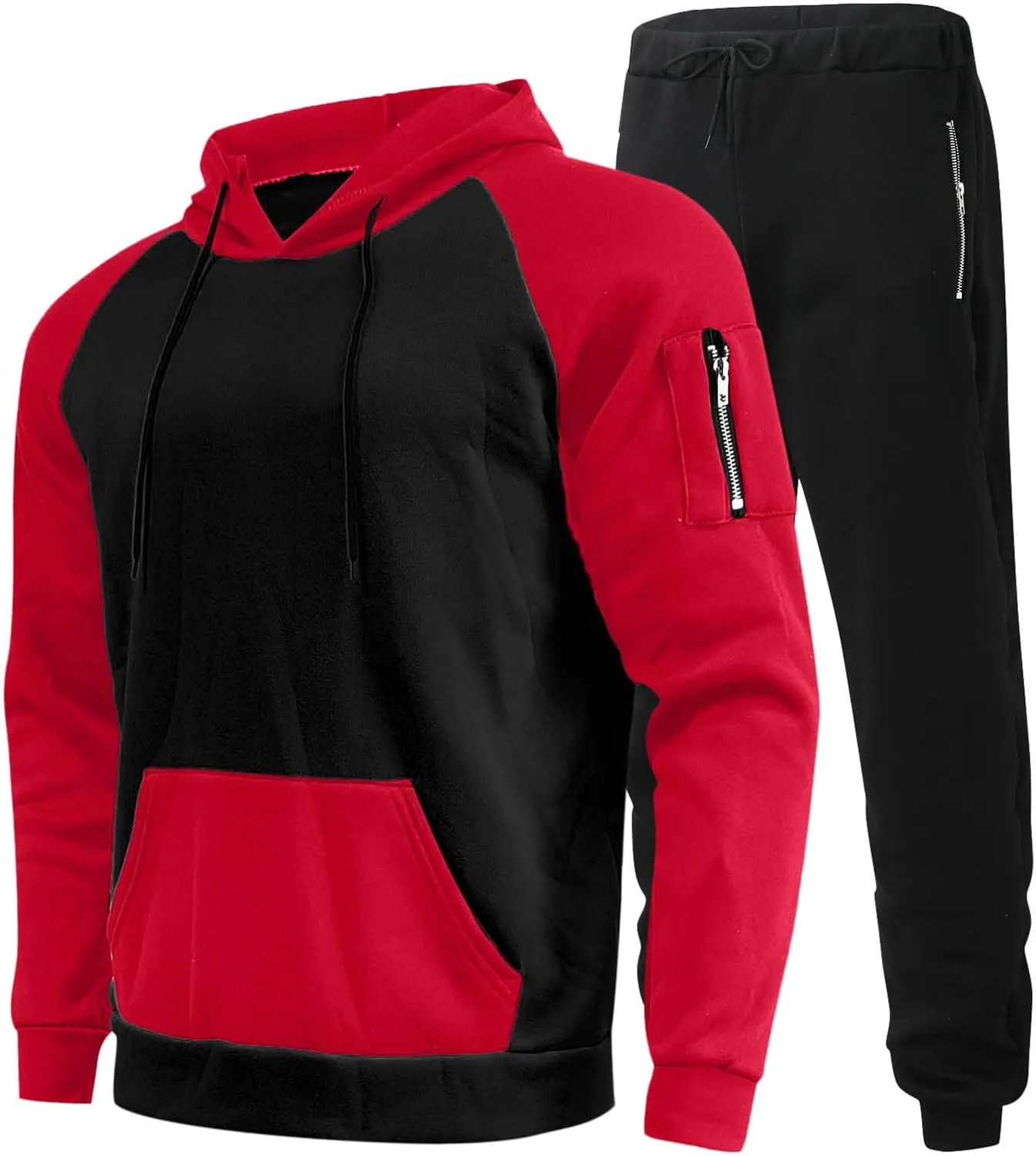 Tracksuit 2 Piece Hooded Athletic Sweatsuits Weight Loss Running Jogging Sport Suit Sets Conjunto Deportivo Para Hombre