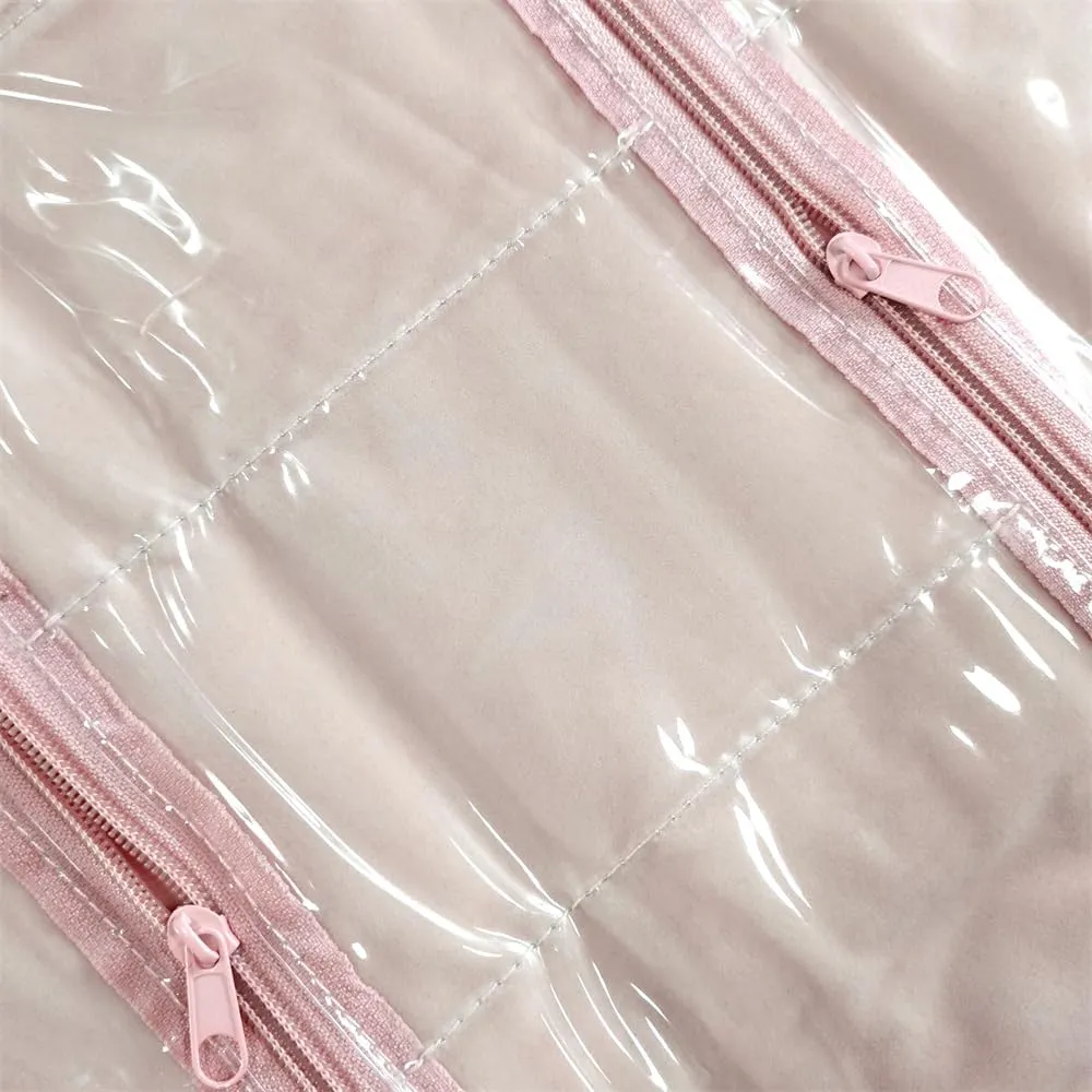 Travel Jewelry Roll Bag Portable Organizer Pouch With Grids&PVC Cover Storage Bags for Necklace, Bracelet, Bracelet,Ring, Badge, Pendant