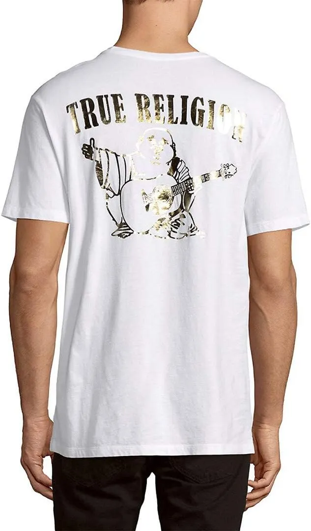True Religion Men's Big Buddha Metallic Short Sleeve Tee
