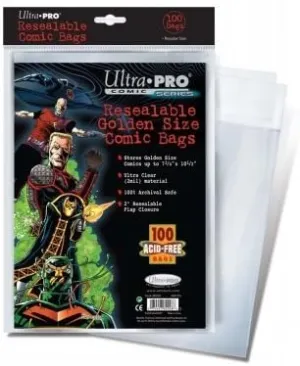 Ultra Pro Resealable Comic Bags (Bag of 100) Golden Age Size