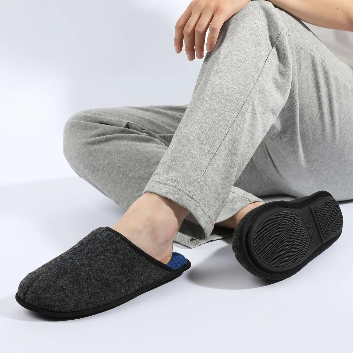 ULTRAIDEAS Casual Slippers for Men, Slip On Men's Slippers with Memory Foam & Rubber Sole Indoor