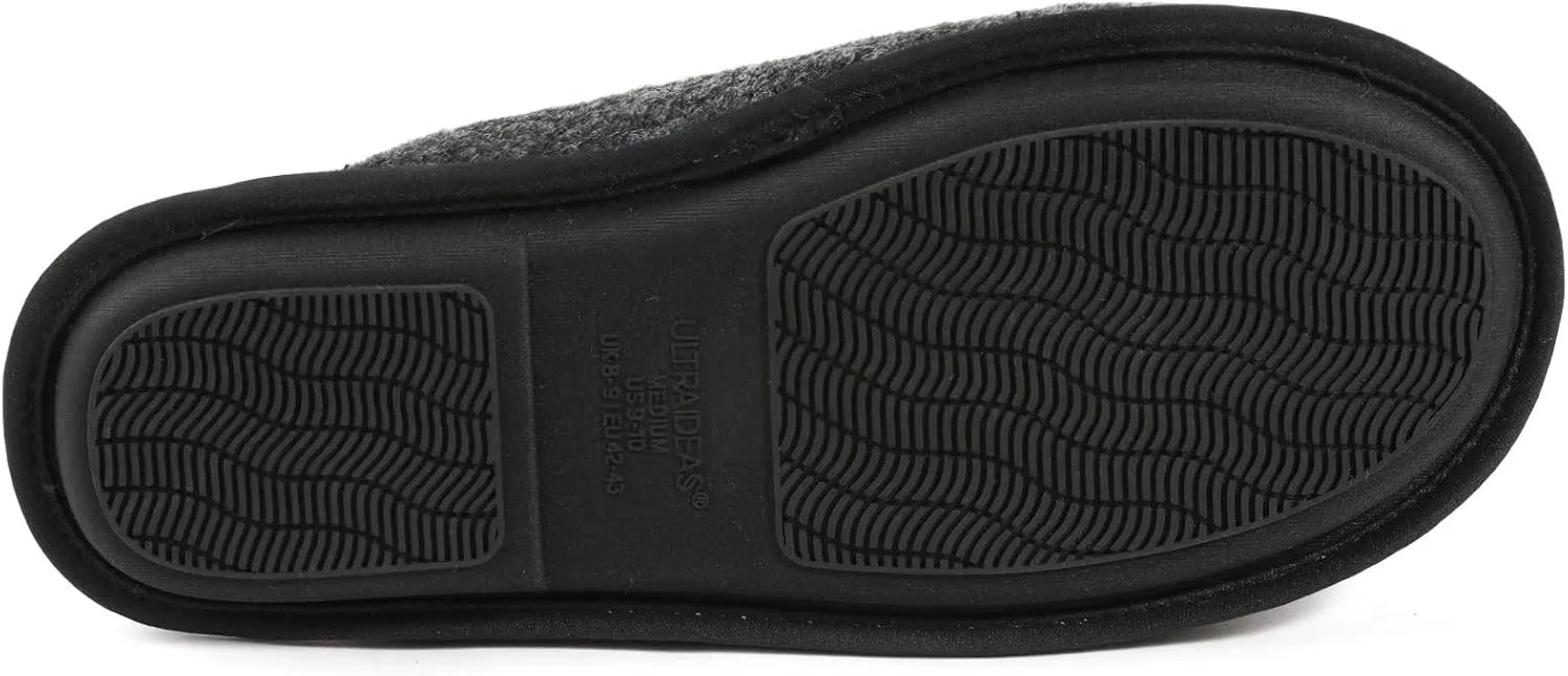 ULTRAIDEAS Casual Slippers for Men, Slip On Men's Slippers with Memory Foam & Rubber Sole Indoor