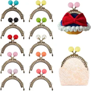 UNICRAFTALE 10Pcs Coin Purse Clasp 2.85Inch Metal Purse Frame Bag 10 Colors Arch Kiss Bag Clasp Handle Lock Clutch Frames Clip for Purse Making DIY Craft Bag Handle Sewing