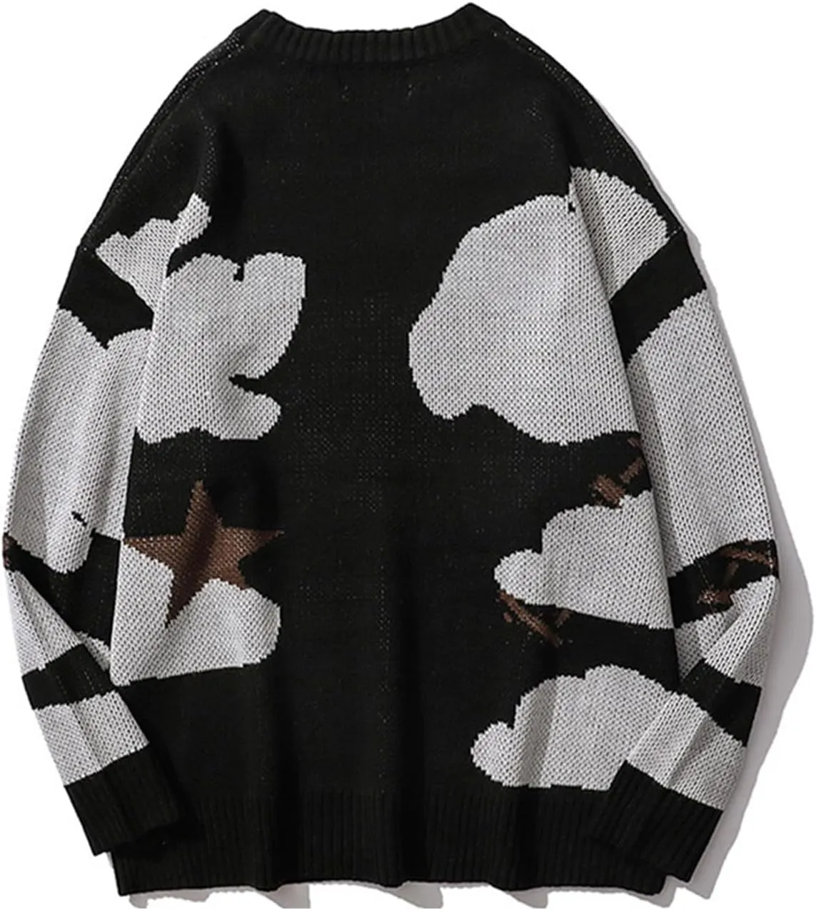 Unisex Anime Rapper Knitted Sweater Oversized Long Sleeve Hip Hop Vintage Pullover Knit Sweater