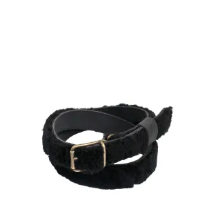 UNISEX SHEARLING BELT   Nero