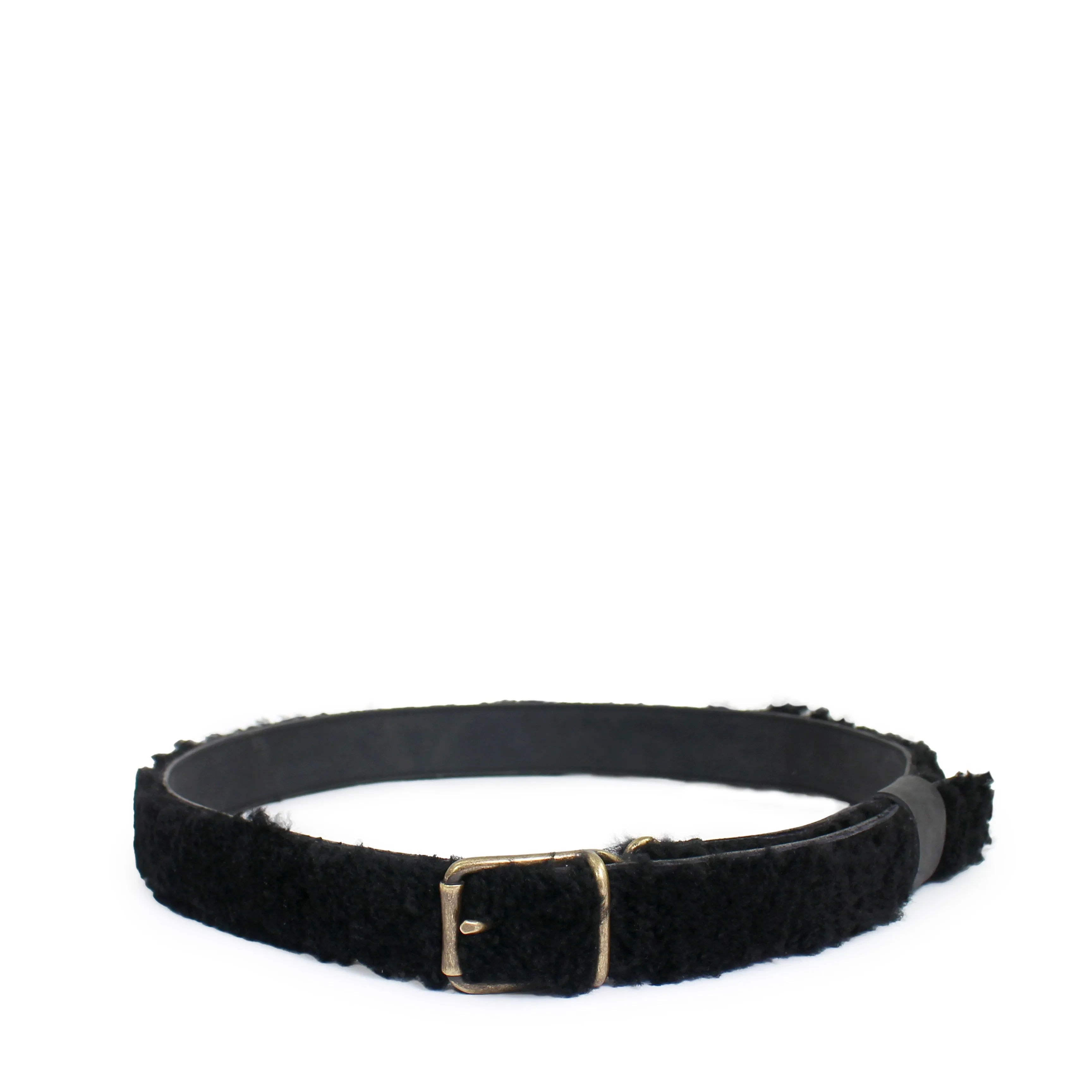 UNISEX SHEARLING BELT   Nero