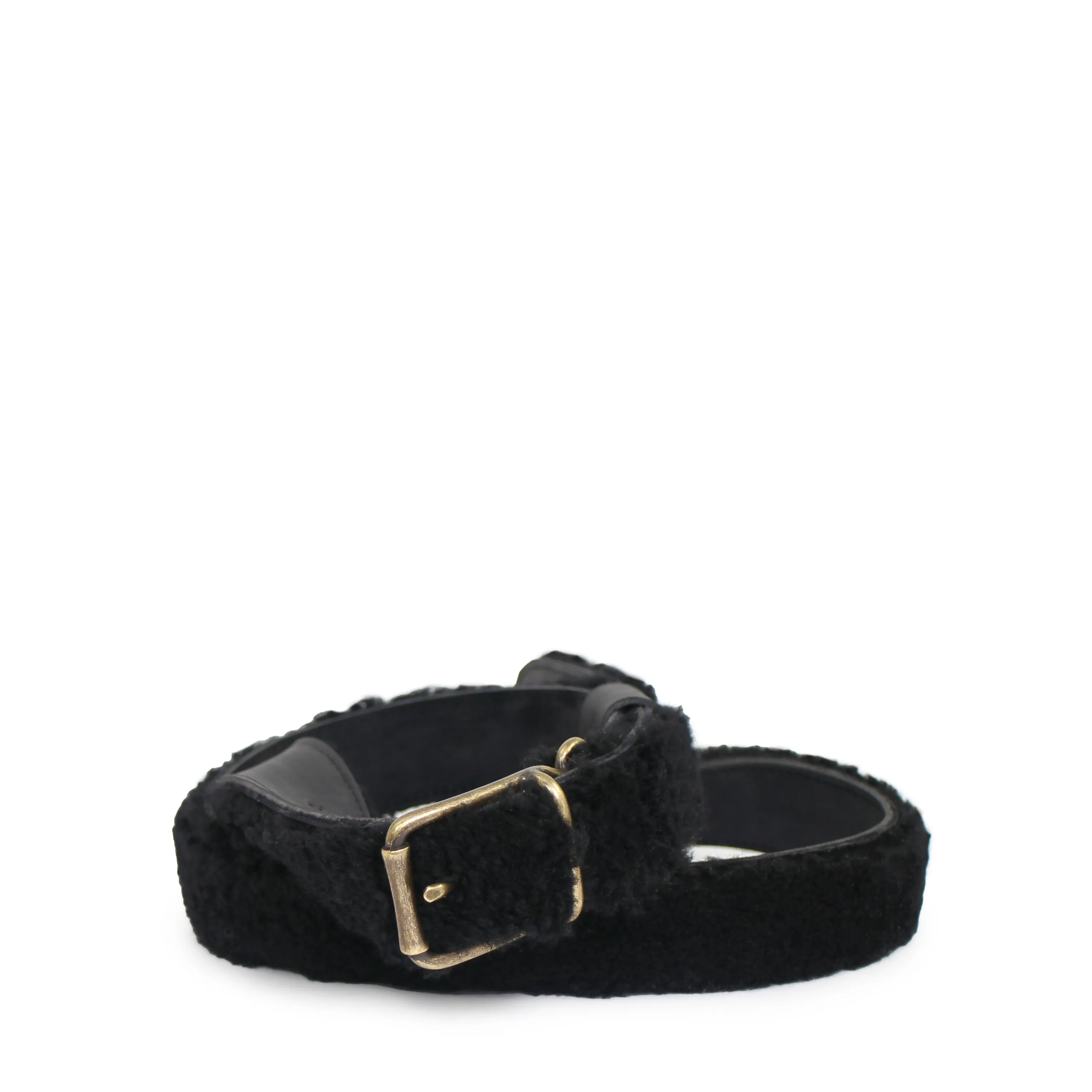 UNISEX SHEARLING BELT   Nero