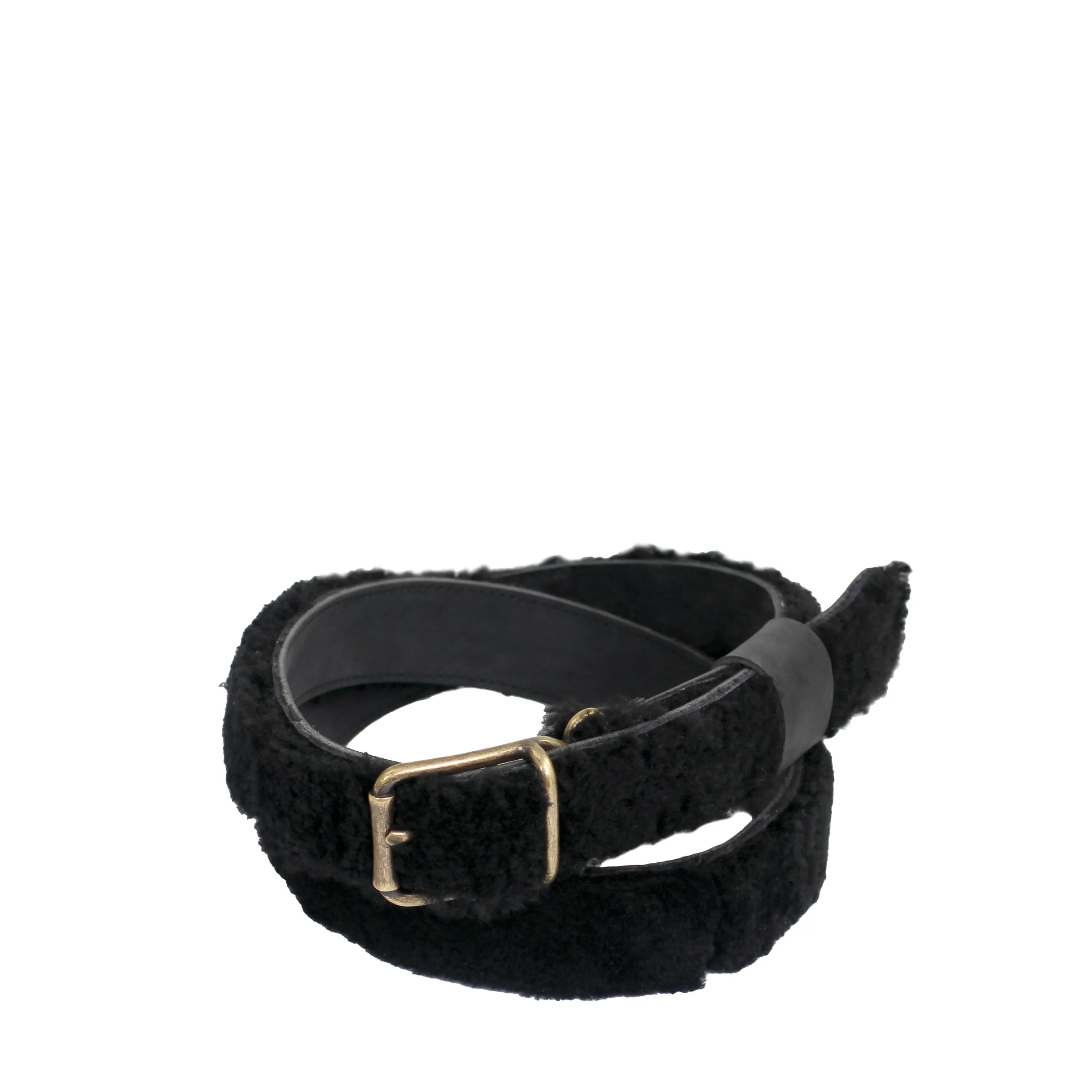 UNISEX SHEARLING BELT   Nero