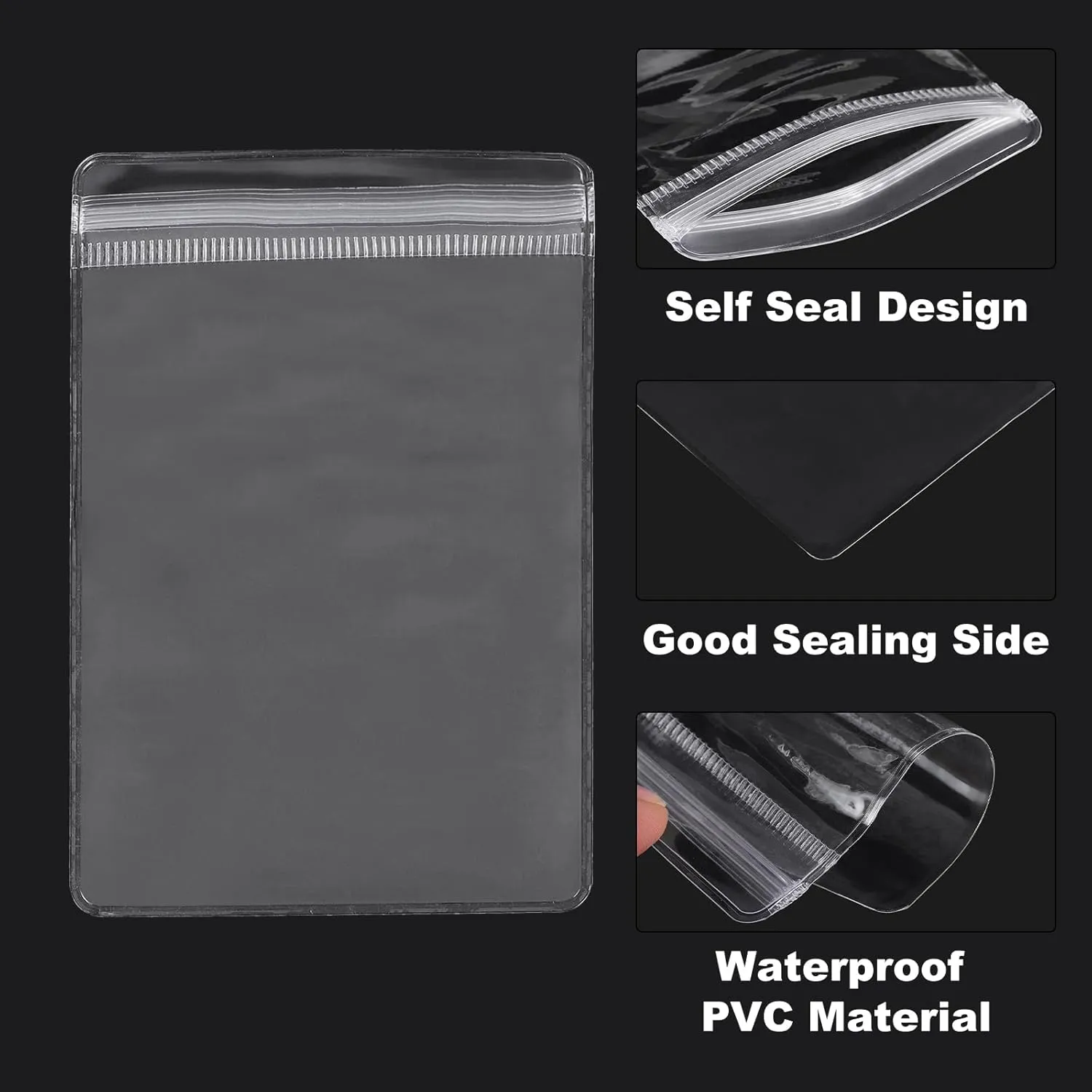 uxcell 100pcs PVC Jewelry Bags 3.1 x 4.7 Inch Self Seal Jewelry Pouches Clear Zipper Bags for Necklace Ring Earring Jewelry Packaging, Transparent