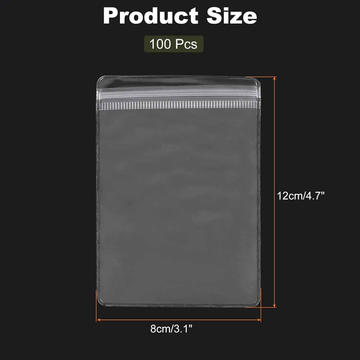 uxcell 100pcs PVC Jewelry Bags 3.1 x 4.7 Inch Self Seal Jewelry Pouches Clear Zipper Bags for Necklace Ring Earring Jewelry Packaging, Transparent