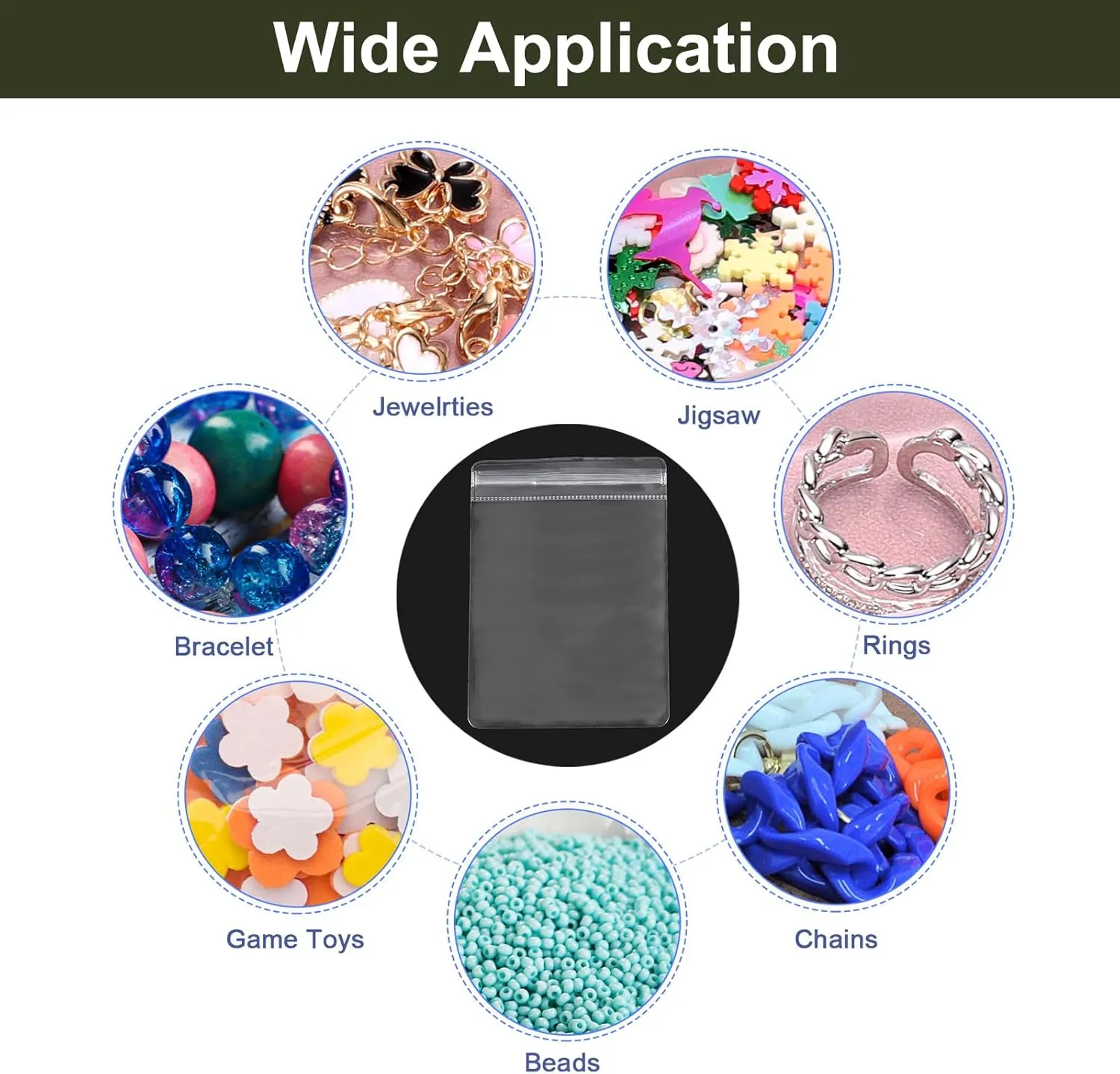 uxcell 100pcs PVC Jewelry Bags 3.1 x 4.7 Inch Self Seal Jewelry Pouches Clear Zipper Bags for Necklace Ring Earring Jewelry Packaging, Transparent