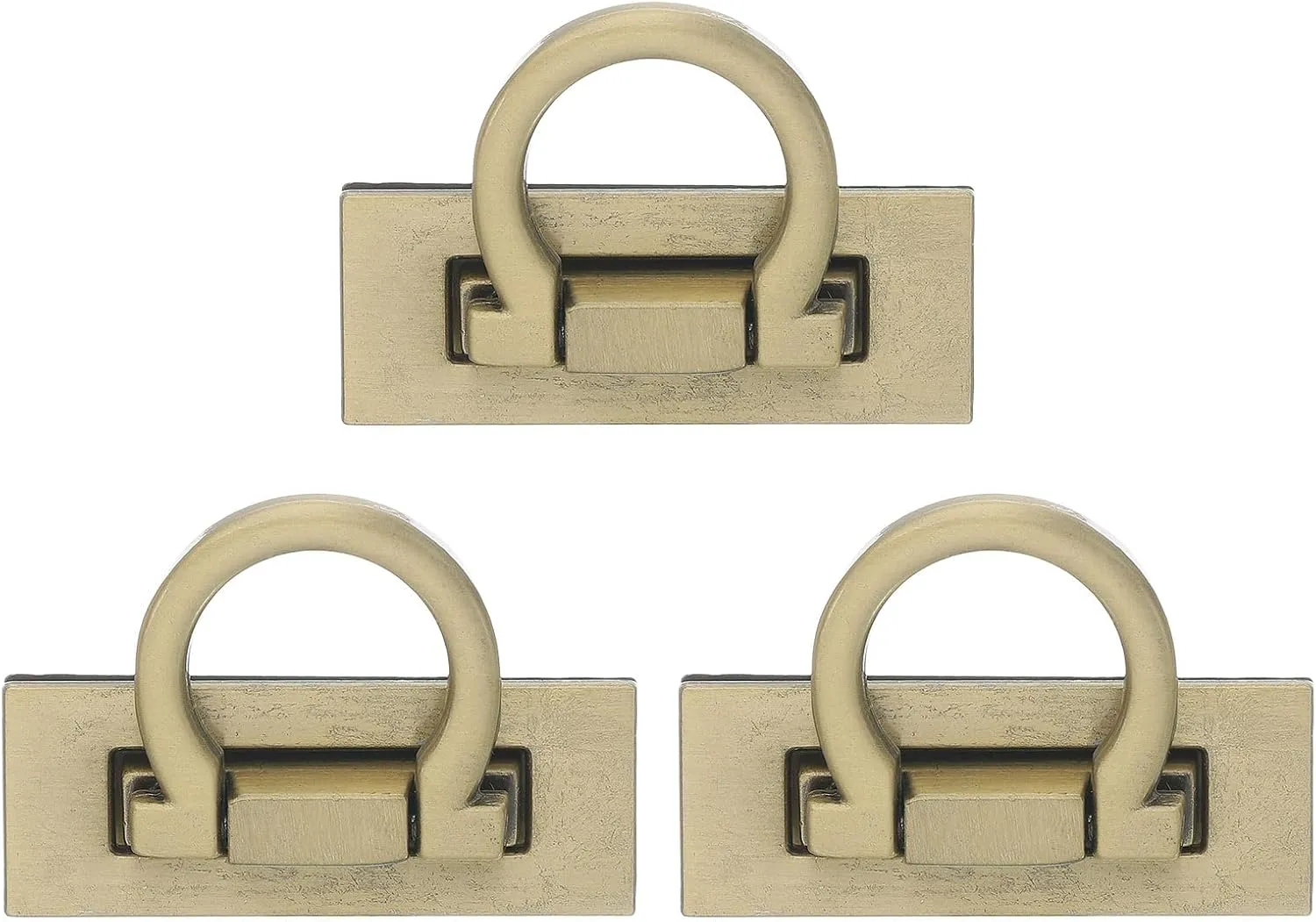 uxcell 3Set Turn Lock Clasp, Press Lock Clasp Closure Twist Turn Locks Hardware Buckle Fasteners for Purse Leather Bag Handbag Making Accessories (46x17.3mm, Bronze)