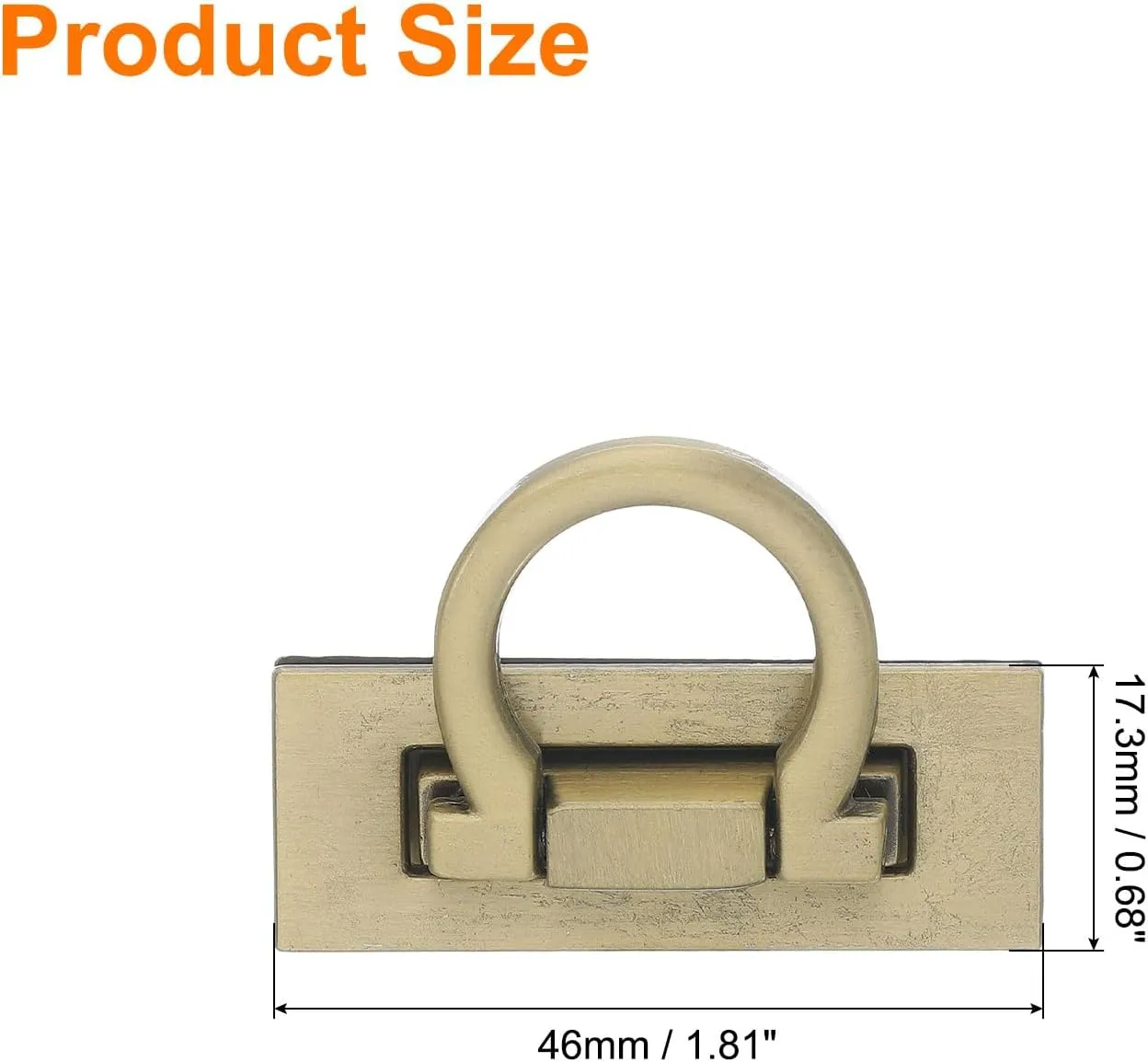 uxcell 3Set Turn Lock Clasp, Press Lock Clasp Closure Twist Turn Locks Hardware Buckle Fasteners for Purse Leather Bag Handbag Making Accessories (46x17.3mm, Bronze)