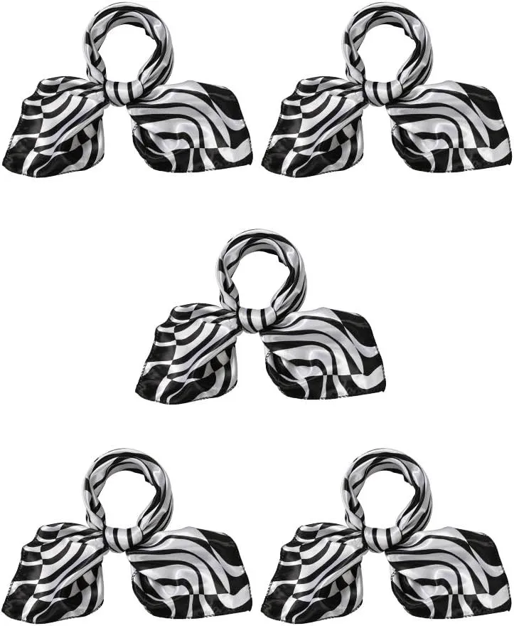 uxcell Women Square Scarf Scarves Leopard Printed Striped Polka Dots Pattern Kerchief Neckerchief