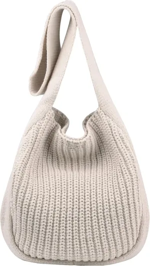 VIWIME Women's Crocheted Crossbody Tote Hobo Bag, Knitted Shoulder Handbag, Aesthetic Handmade Cute Purse, Knit Crochet Bag