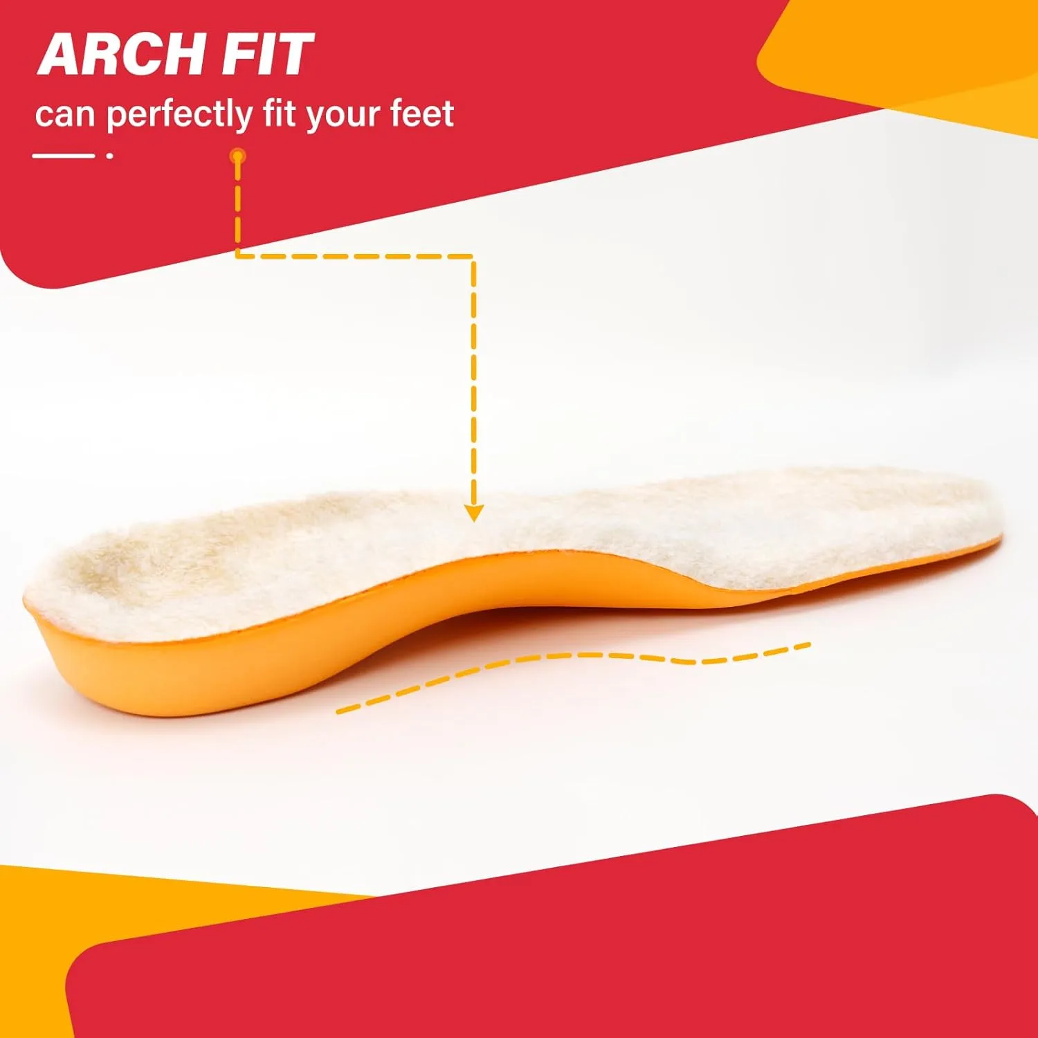 V.Step Wool Insoles with Arch Support, Comfortable Sheepskin Shoe Inserts Shearling Replacement for Women Men Boots Cozy