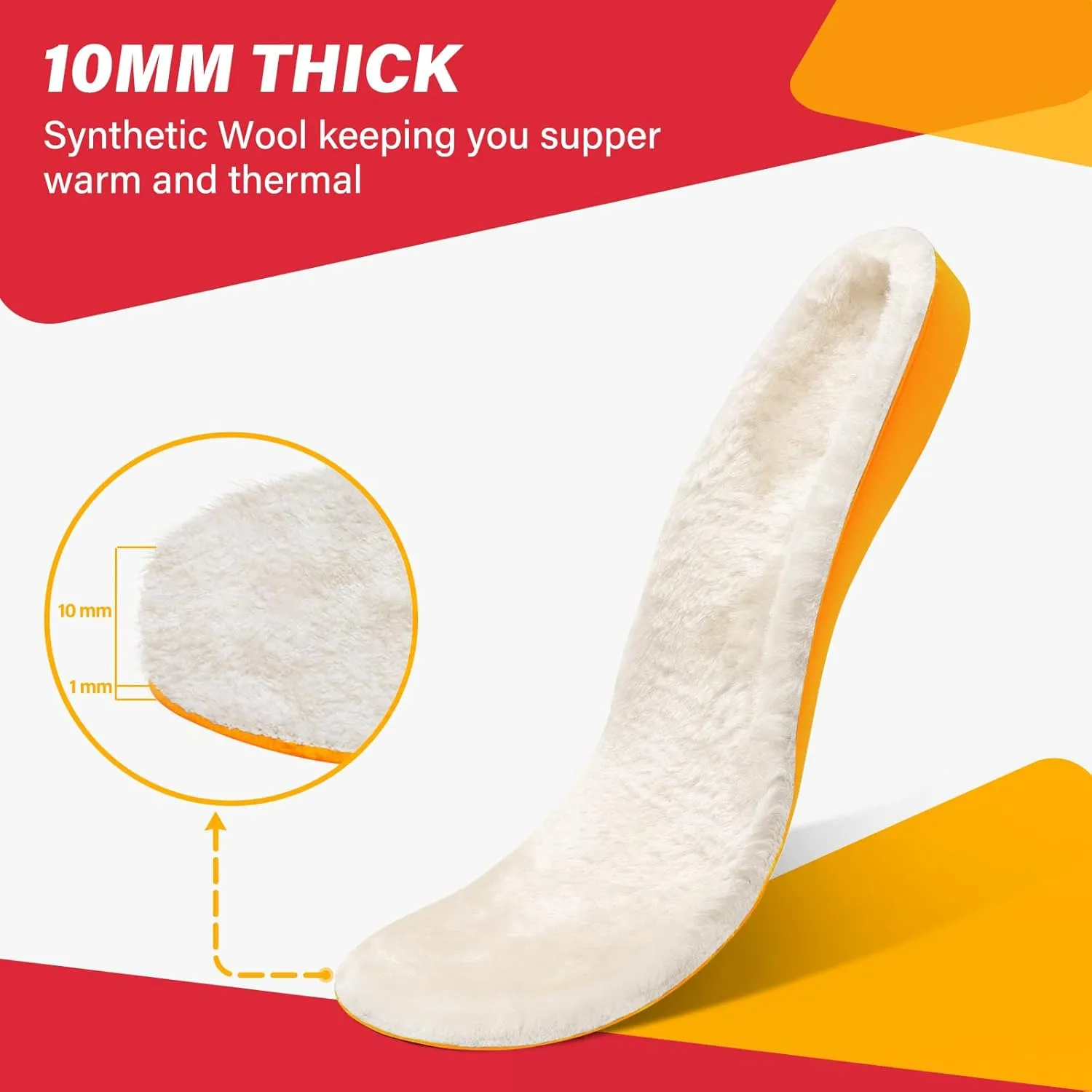 V.Step Wool Insoles with Arch Support, Comfortable Sheepskin Shoe Inserts Shearling Replacement for Women Men Boots Cozy