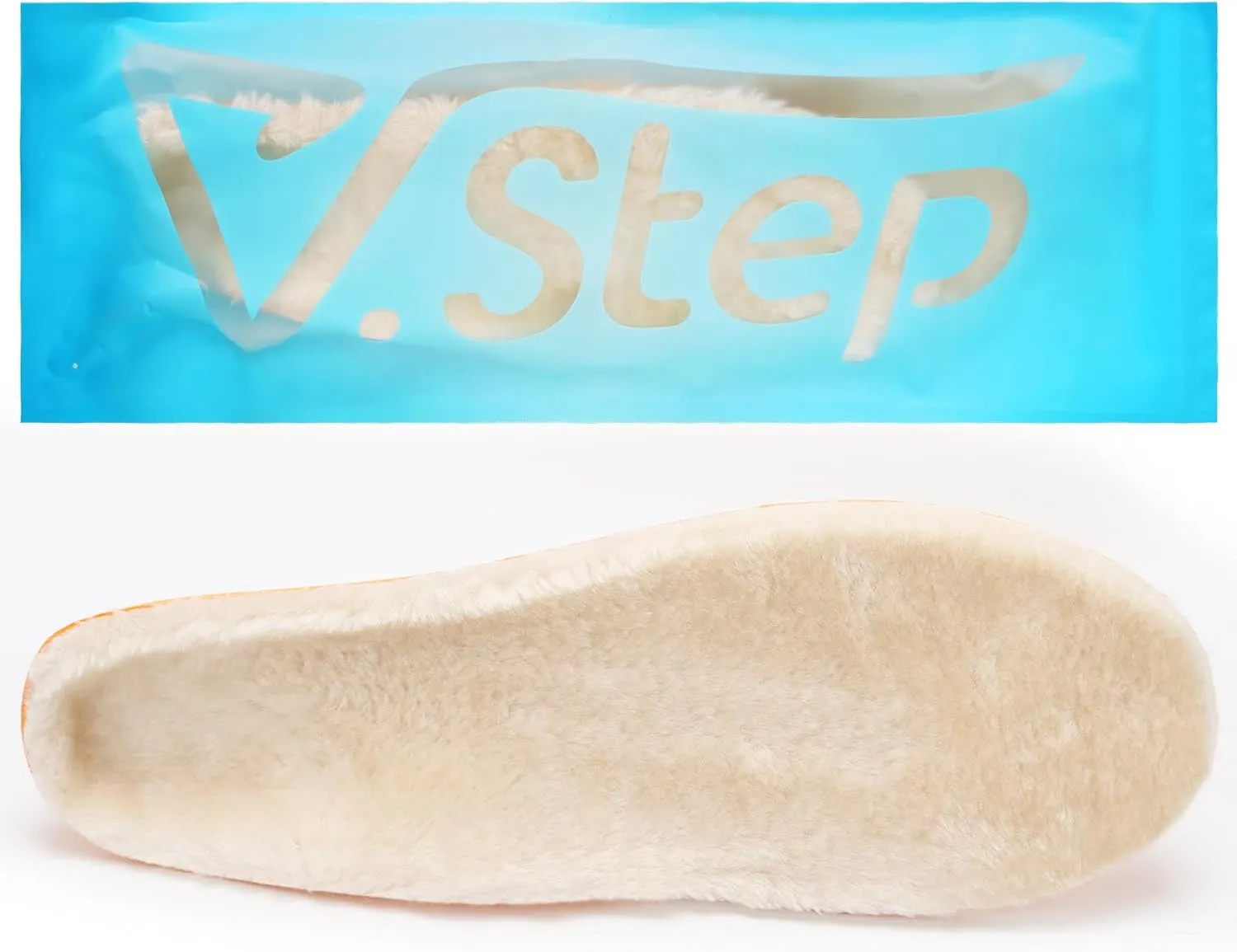 V.Step Wool Insoles with Arch Support, Comfortable Sheepskin Shoe Inserts Shearling Replacement for Women Men Boots Cozy