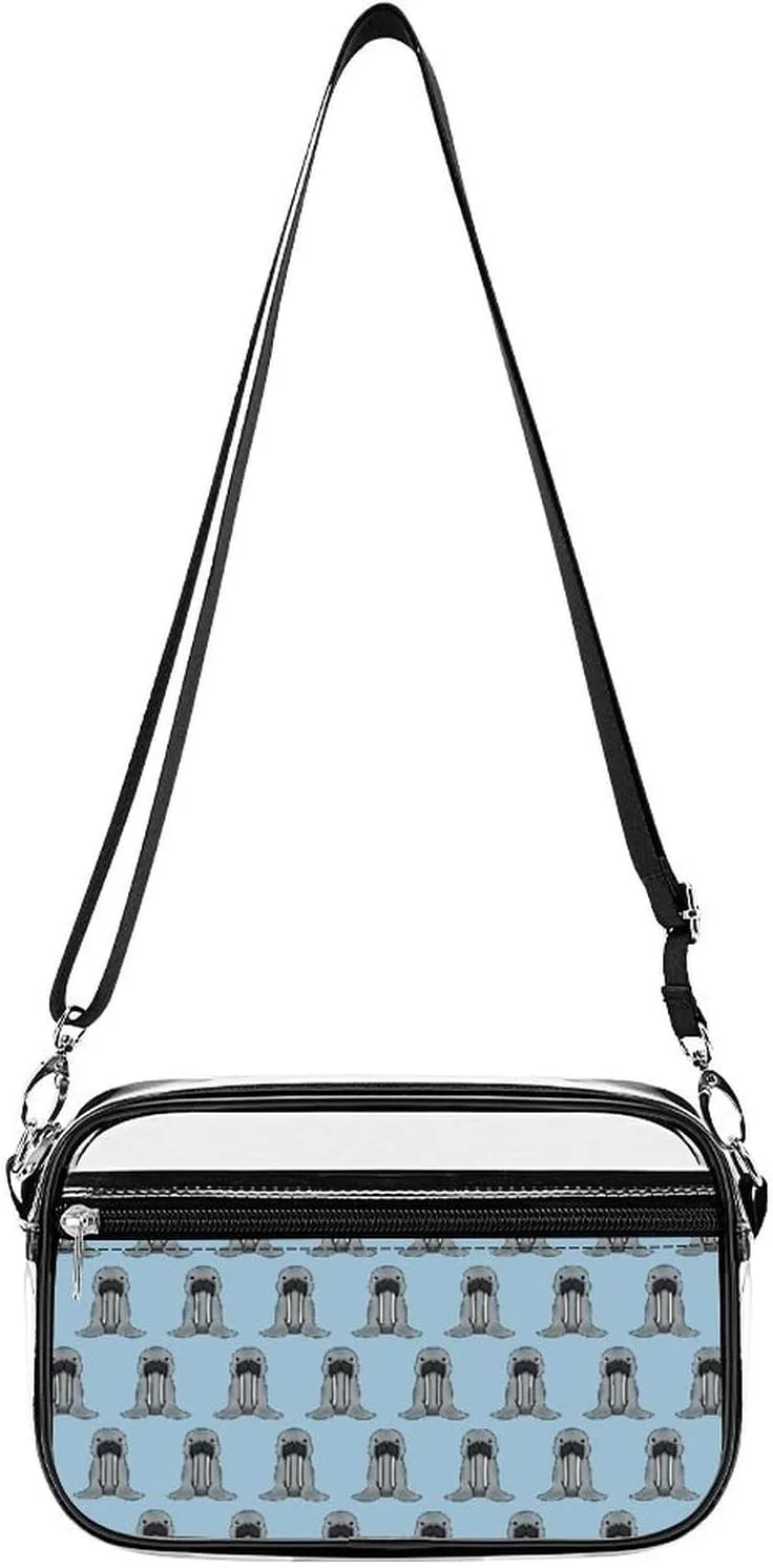 Walrus Chibi Clear Stadium Bag Mini Crossbody Bag Anti-Theft Side Shoulder Bags Messenger Bag Unisex