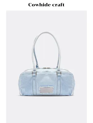 Washed Denim Handbag