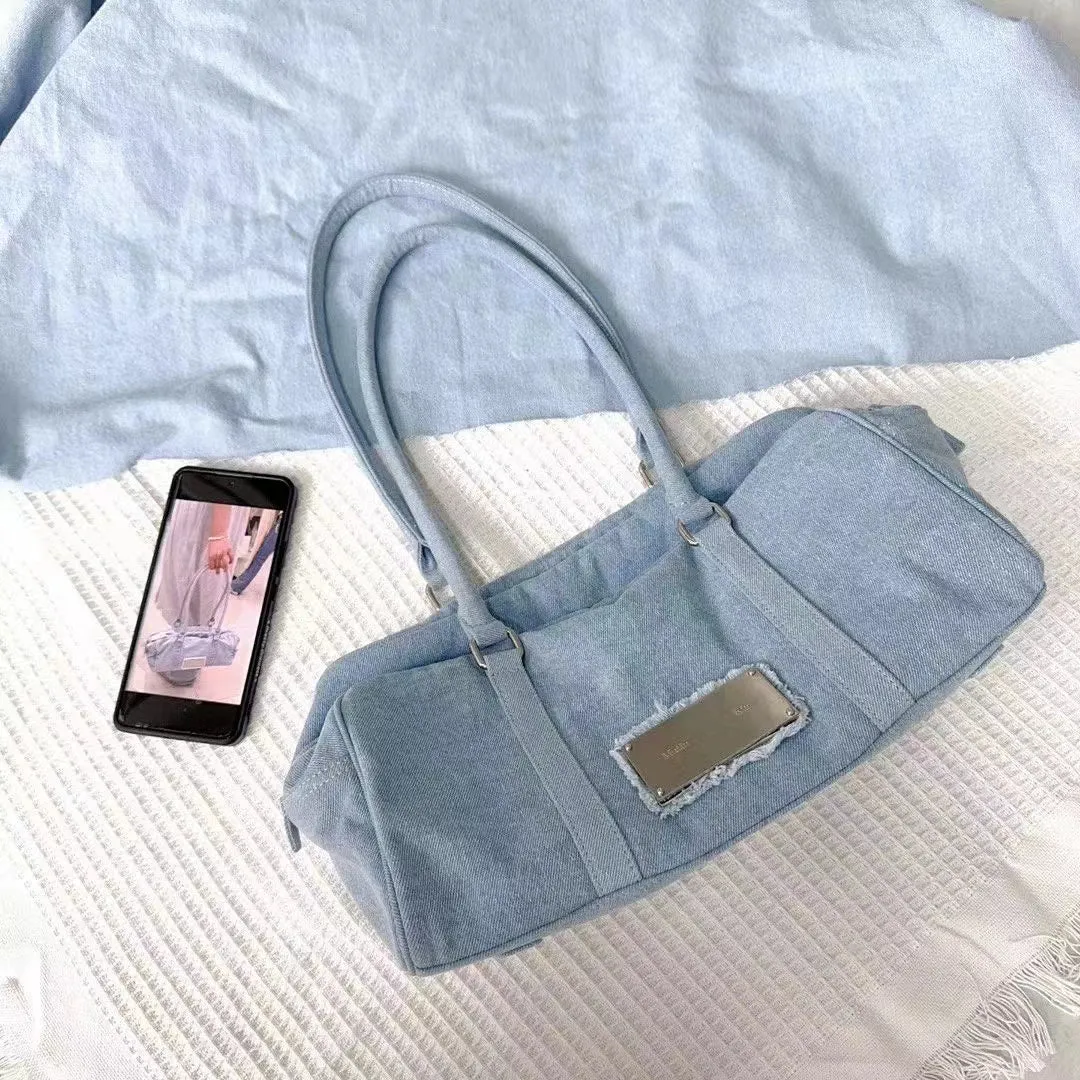 Washed Denim Handbag