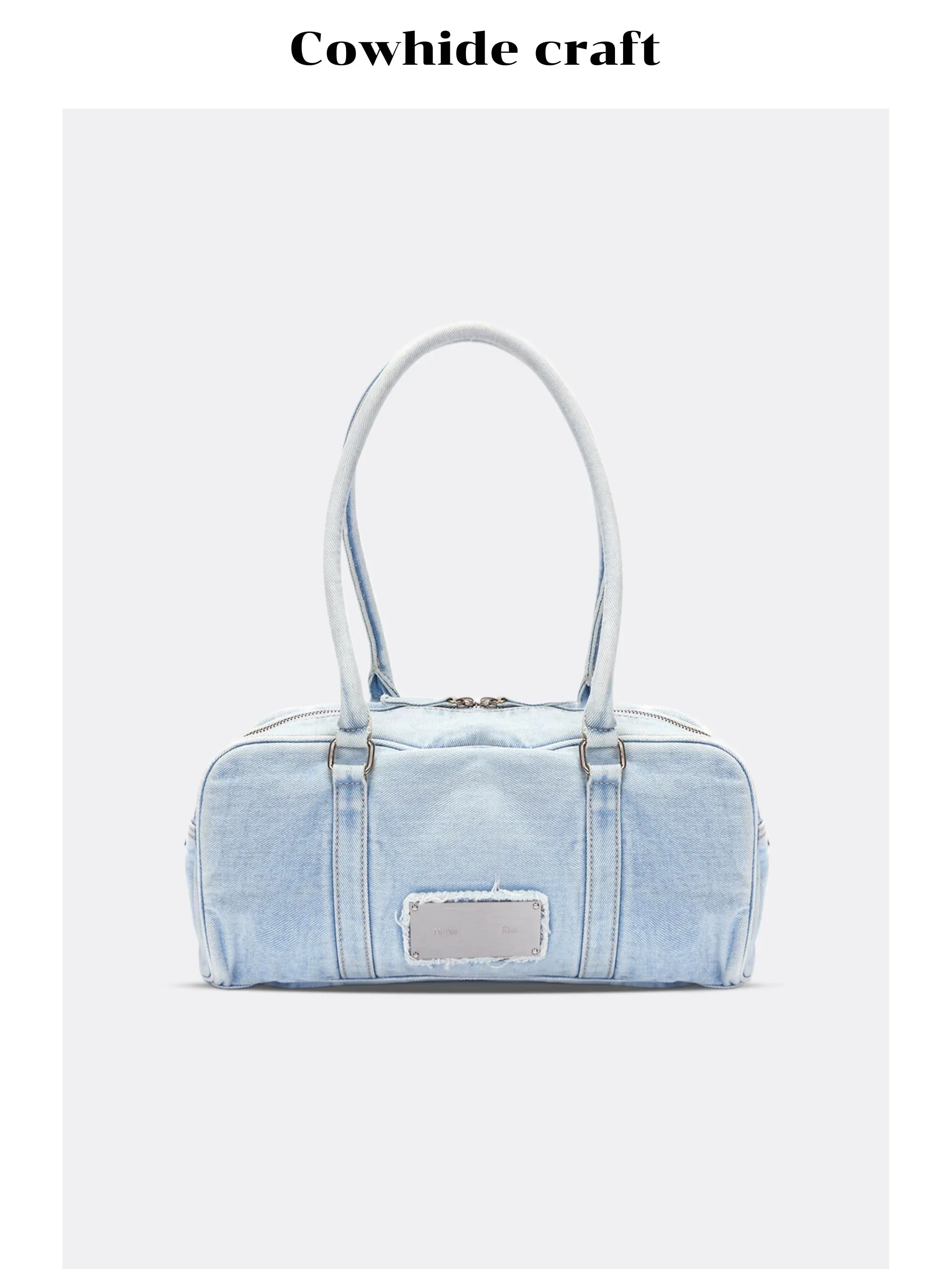 Washed Denim Handbag