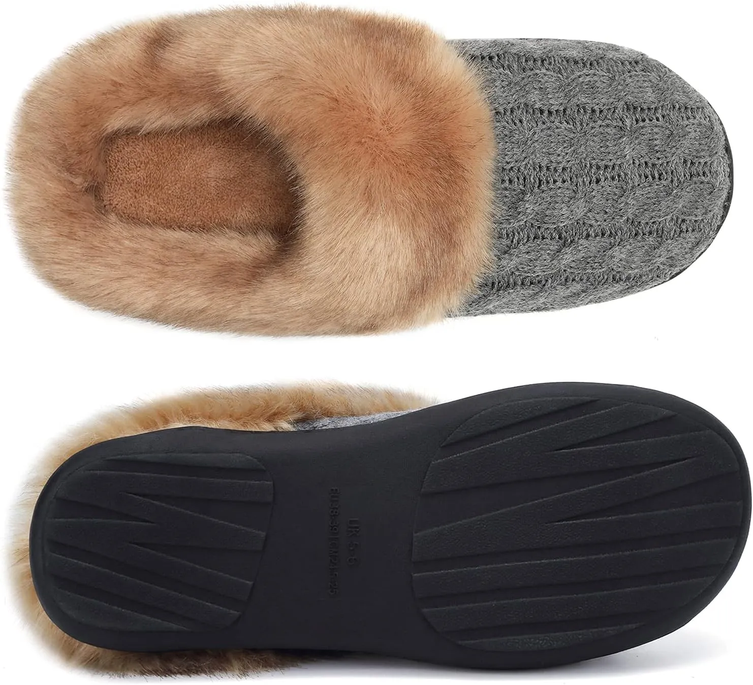 WateLves Women's Memory Foam Slippers Comfort Wool-Like Plush Fleece Lined House Shoes for Indoor & Outdoor