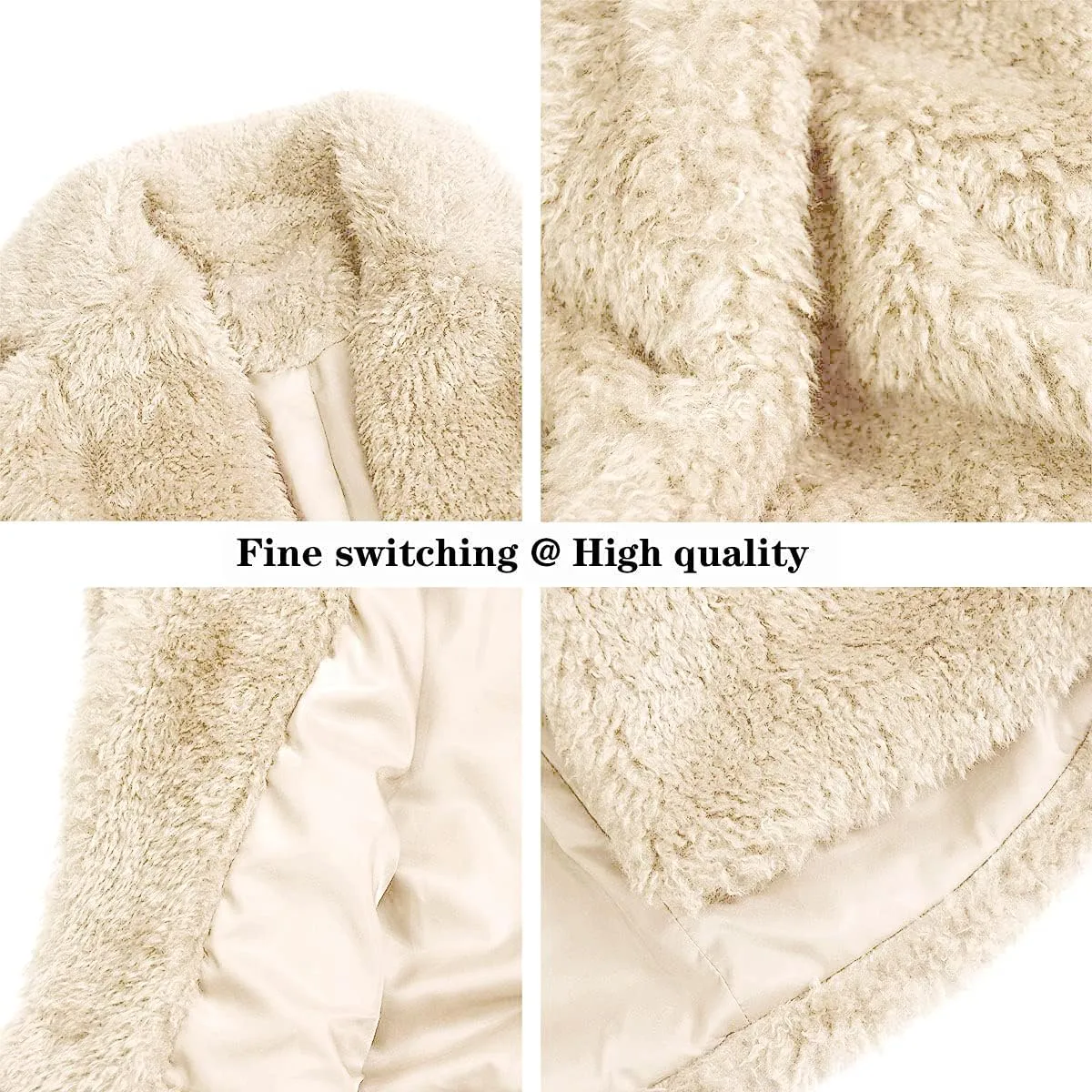 Women Faux Fur Winter Coats Comfort Warm Outerwear Open Front Long Cardigan Overcoat Jacket