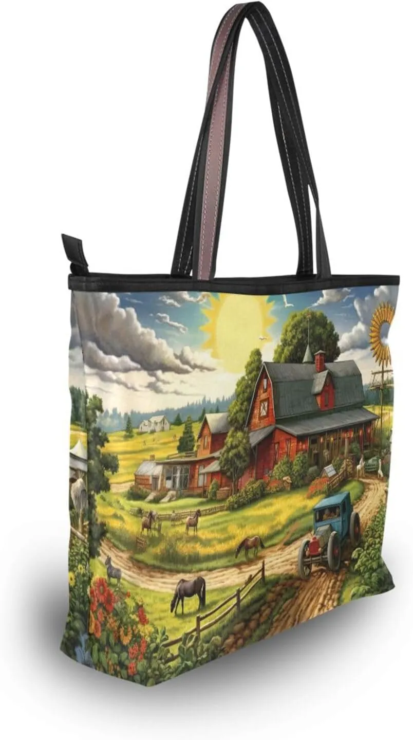 Women Tote Bags Pasture Flowers Floral Top Handle Satchel Handbags Shoulder Bag for Shopping 20847810