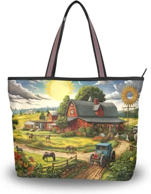 Women Tote Bags Pasture Flowers Floral Top Handle Satchel Handbags Shoulder Bag for Shopping 20847810