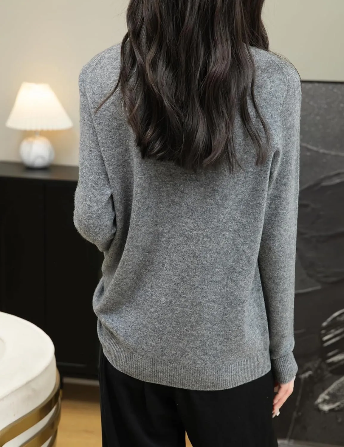 Women's 100% Merino Wool 2025 Fall Winter First-Line Ready to Wear Long Sleeve Seamless Knit Crewneck Sweater