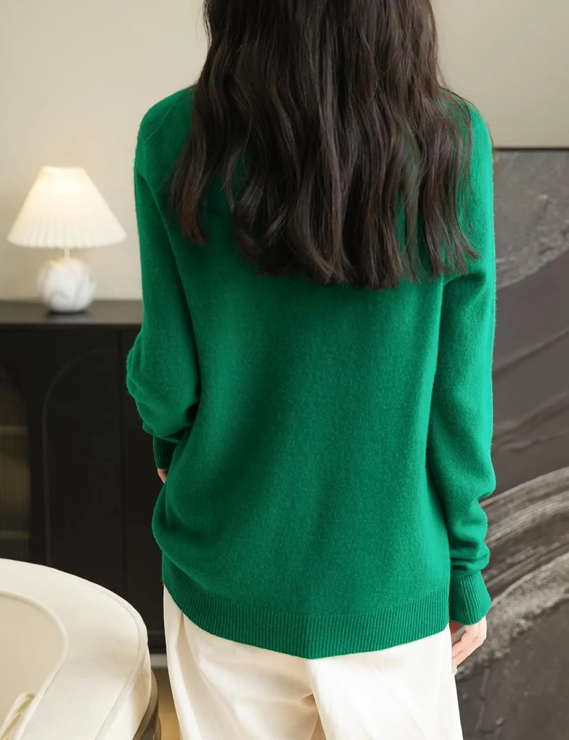 Women's 100% Merino Wool 2025 Fall Winter First-Line Ready to Wear Long Sleeve Seamless Knit Crewneck Sweater