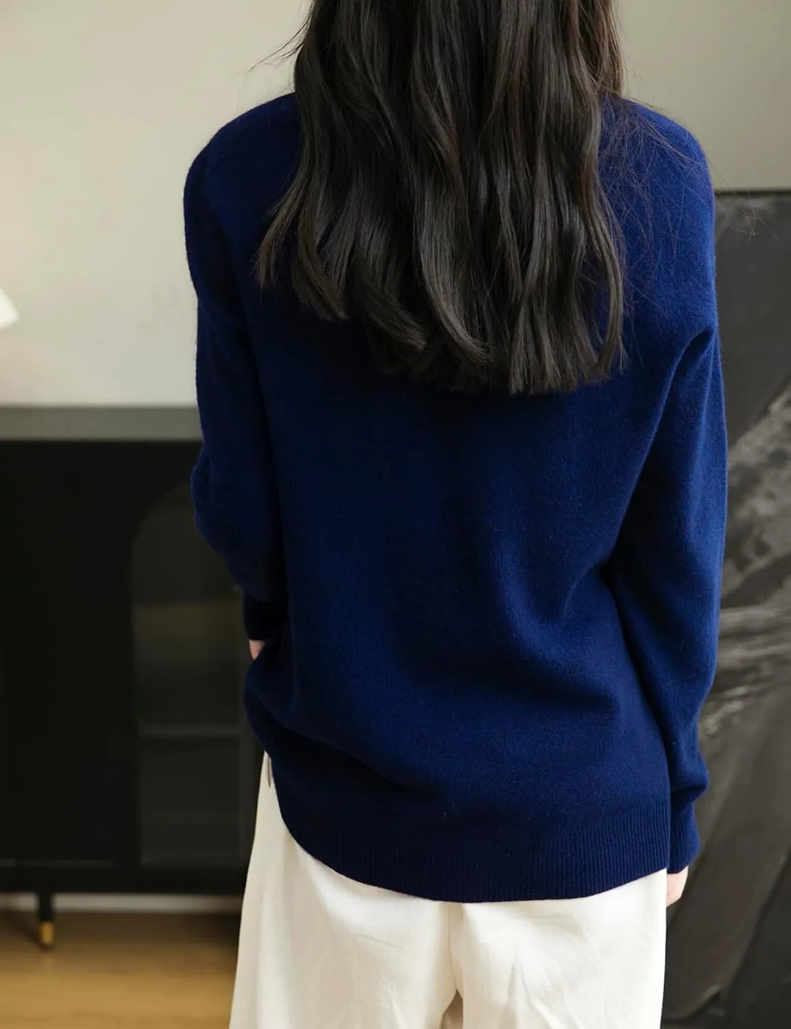 Women's 100% Merino Wool 2025 Fall Winter First-Line Ready to Wear Long Sleeve Seamless Knit Crewneck Sweater