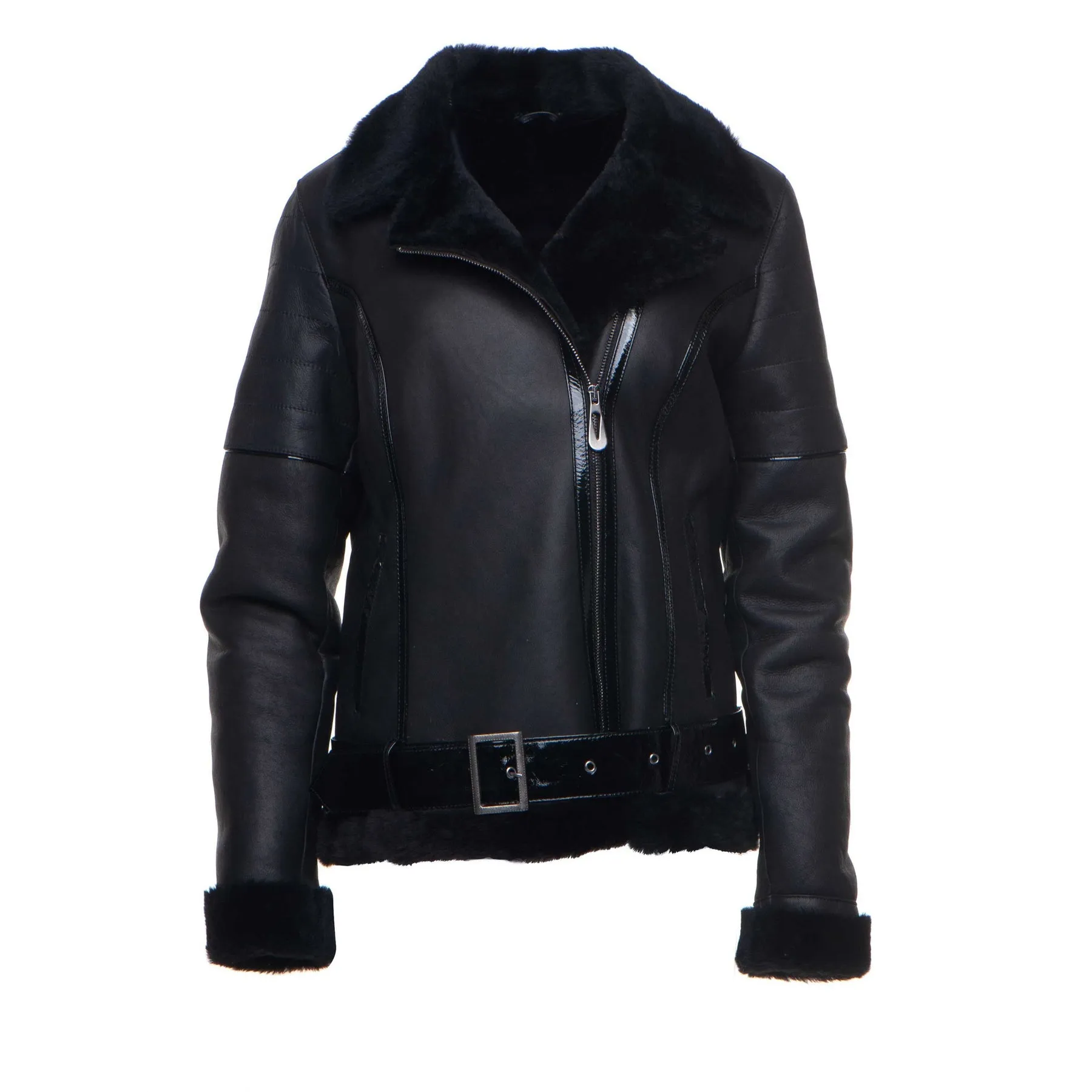 Womens Black Aviator Jacket