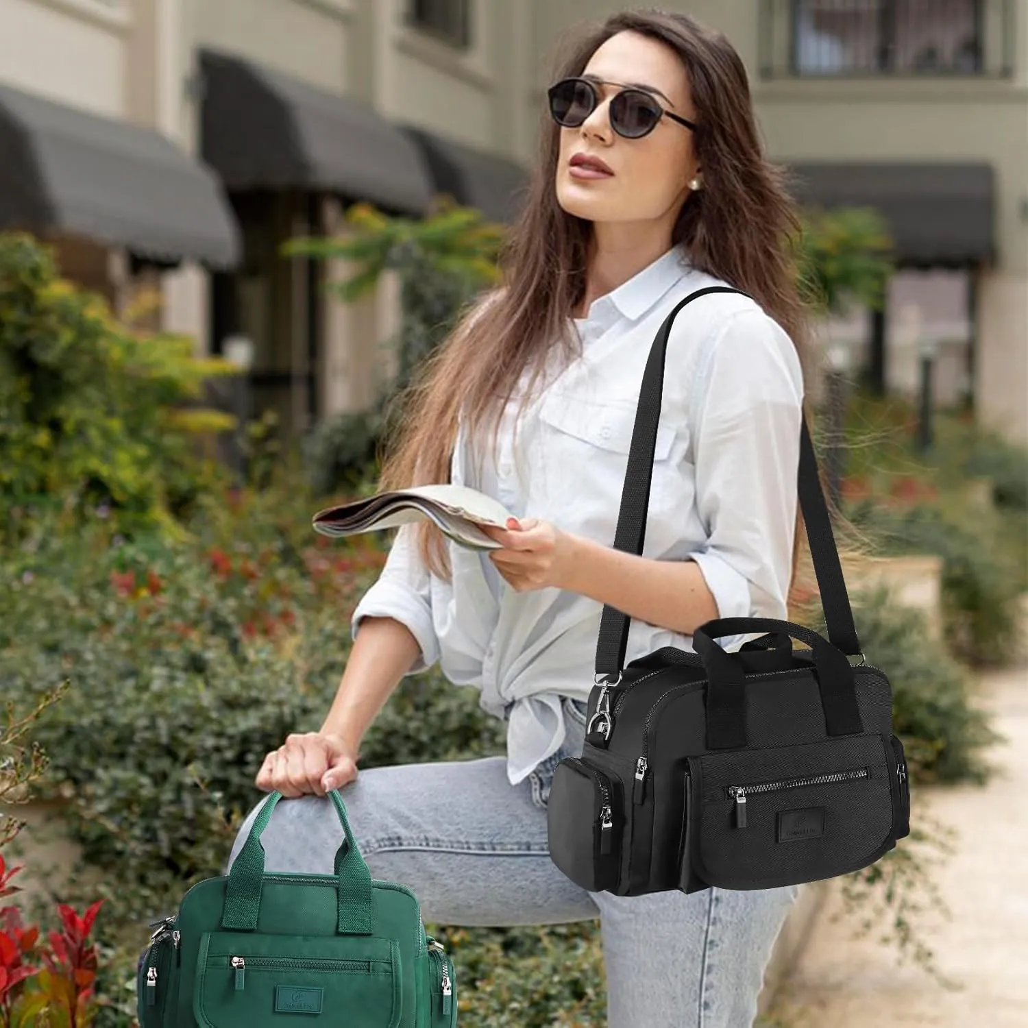 Women's Casual Shoulder Bag, Large Capacity Crossbody Bag, High-Density Nylon Waterproof Travel Wallet