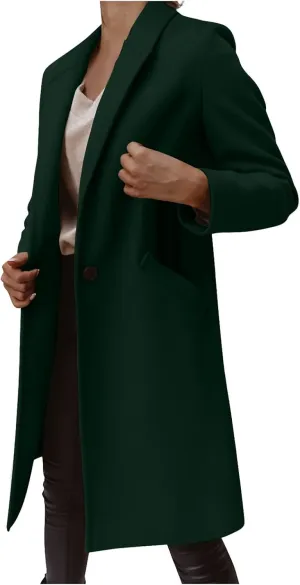 Womens Fall Fashion 2024 Open Front Coatigan Sweater Long Sleeve Casual Knit Lapel Cardigan Coat with Pockets