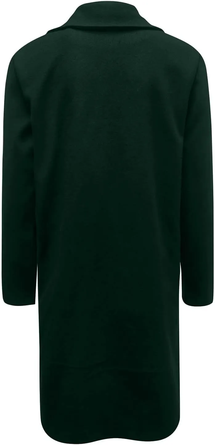 Womens Fall Fashion 2024 Open Front Coatigan Sweater Long Sleeve Casual Knit Lapel Cardigan Coat with Pockets