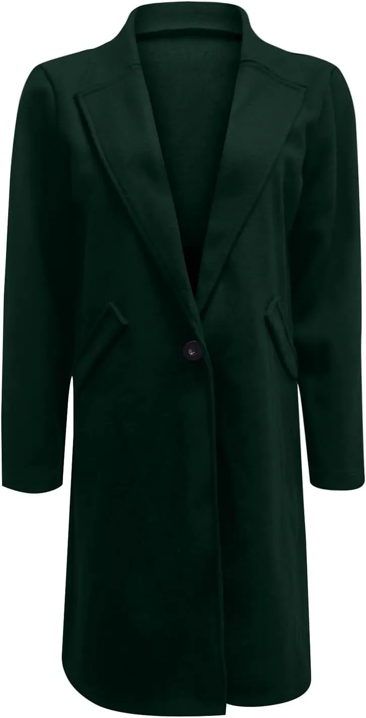 Womens Fall Fashion 2024 Open Front Coatigan Sweater Long Sleeve Casual Knit Lapel Cardigan Coat with Pockets
