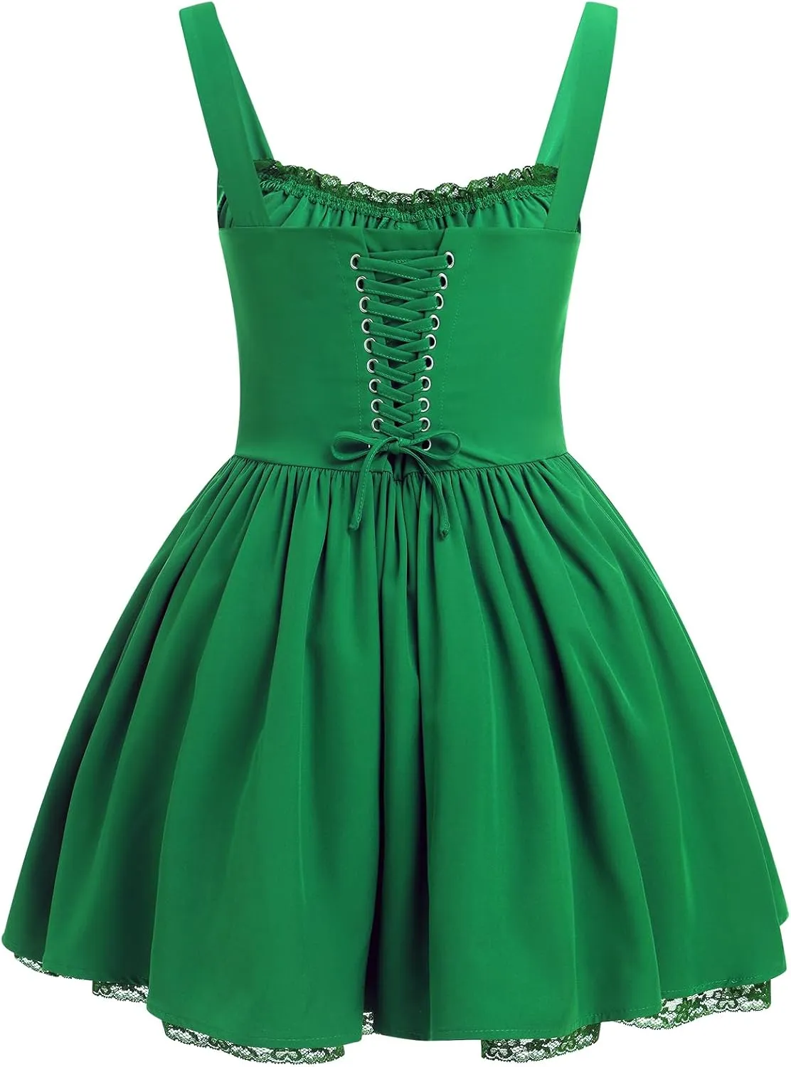 Women’s Floral Printed Corset Dress Spaghetti Strap Flare Summer Midi Dress Lace Trim Cami Dress Flowy Sundress