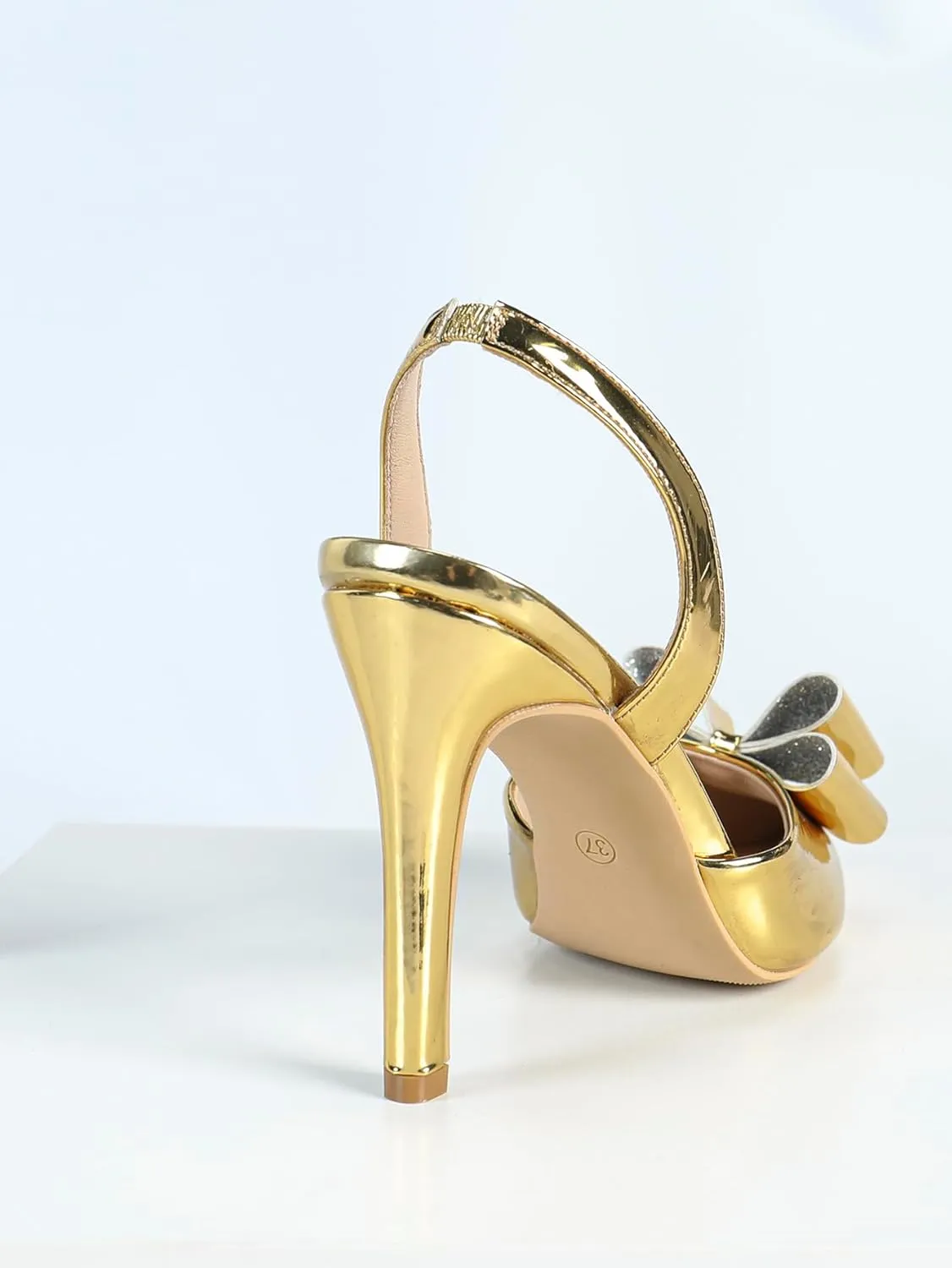 Women's Olive Green Patent Leather Pointed Toe High Heel Sandals, Bow-Embellished T-Strap Design, Stylish Evening Shoes, Trendy Party Footwear, Elegant Open-Toe High Heels
