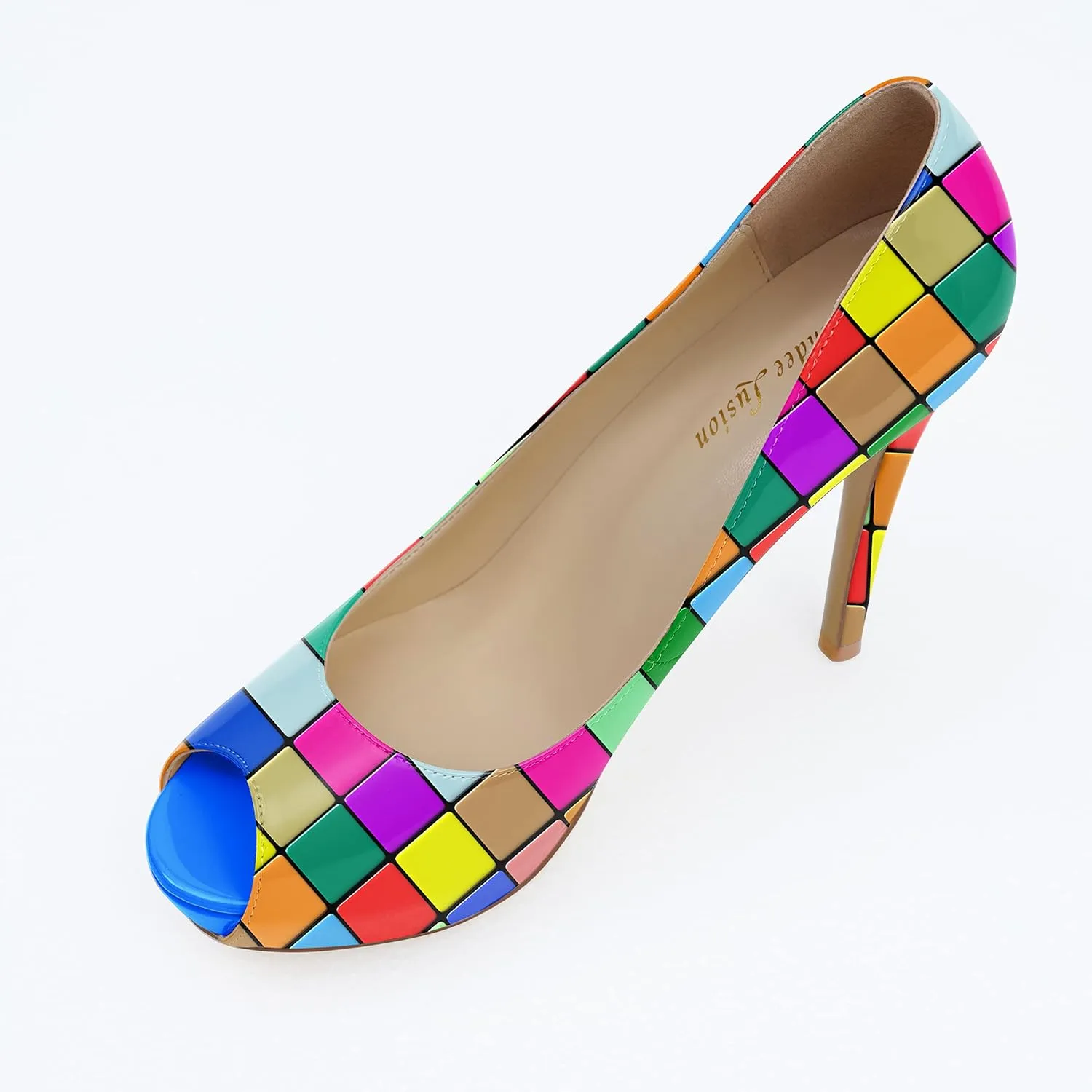 Womens Platform High Stiletto Sandals Heels Pumps Multicolor Floral Printed Peep Toe Sexy Shoes