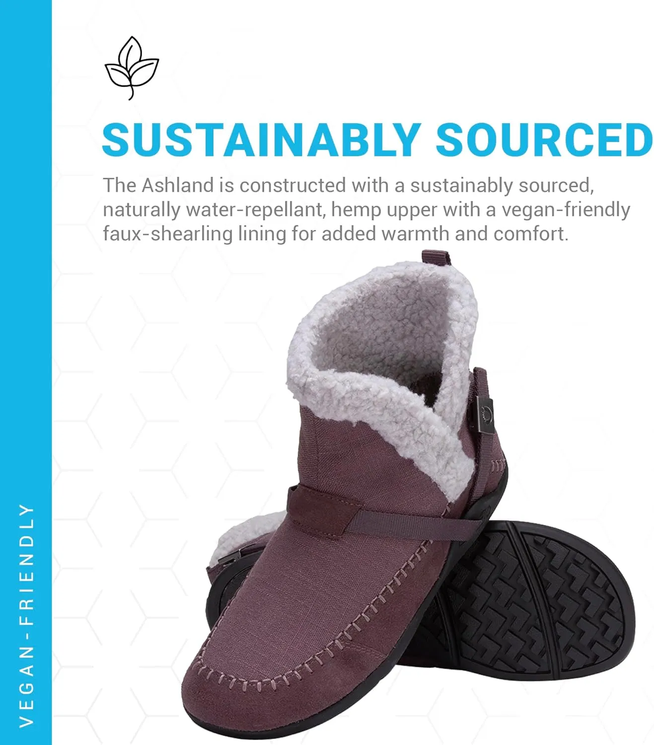 Xero Shoes Ashland Women’s Fall Boots, Vegan Casual Boots with a Soft Hemp Upper and a Cozy Faux Shearling Collar