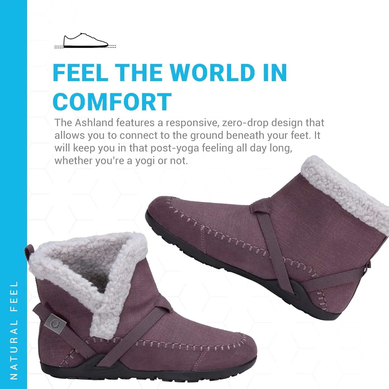 Xero Shoes Ashland Women’s Fall Boots, Vegan Casual Boots with a Soft Hemp Upper and a Cozy Faux Shearling Collar