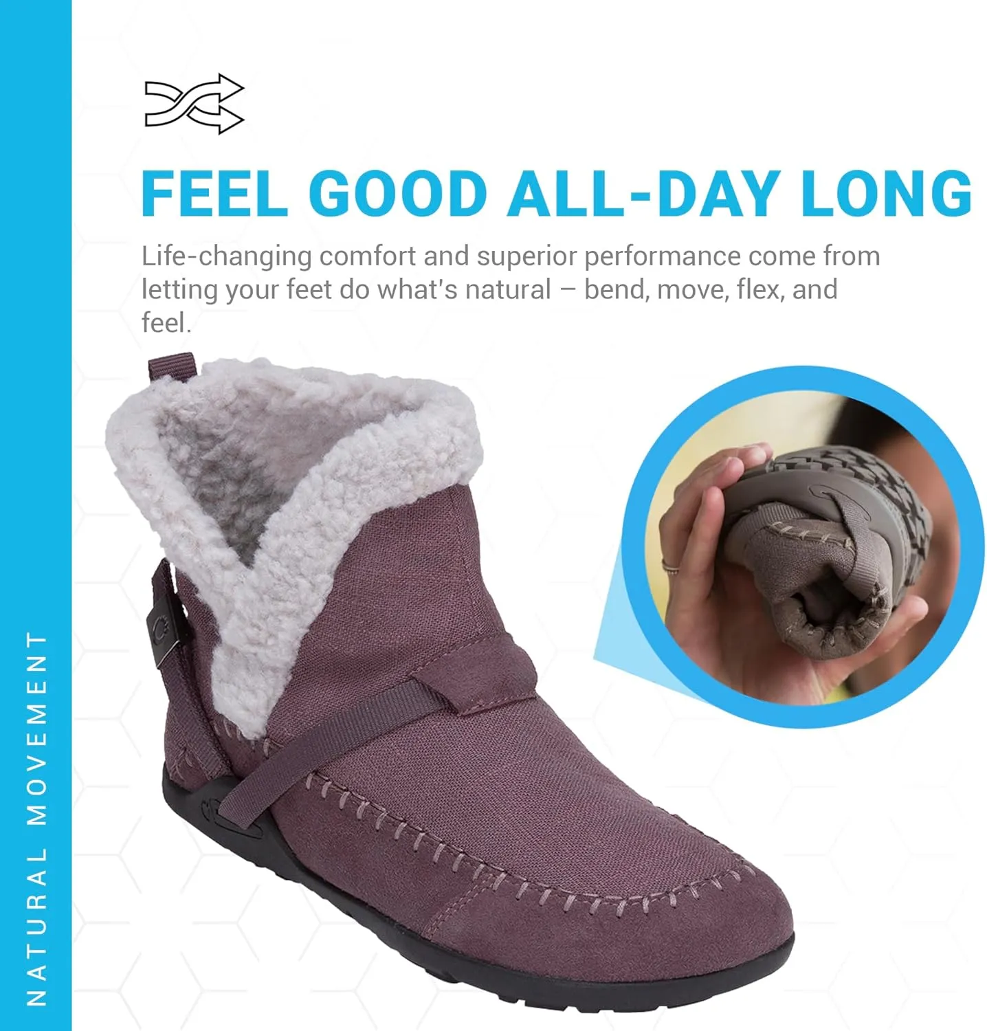 Xero Shoes Ashland Women’s Fall Boots, Vegan Casual Boots with a Soft Hemp Upper and a Cozy Faux Shearling Collar