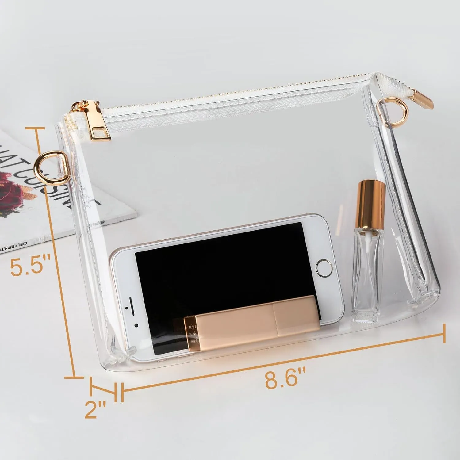 Y&R Direct Cute Clear Bag Purses for Women Stadium Transparent Crossbody Bag with Removable Chain for Sporting Events Concert