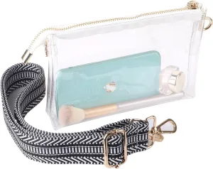 Y&R Direct Cute Clear Bag Purses for Women Stadium Transparent Crossbody Bag with Removable Chain for Sporting Events Concert