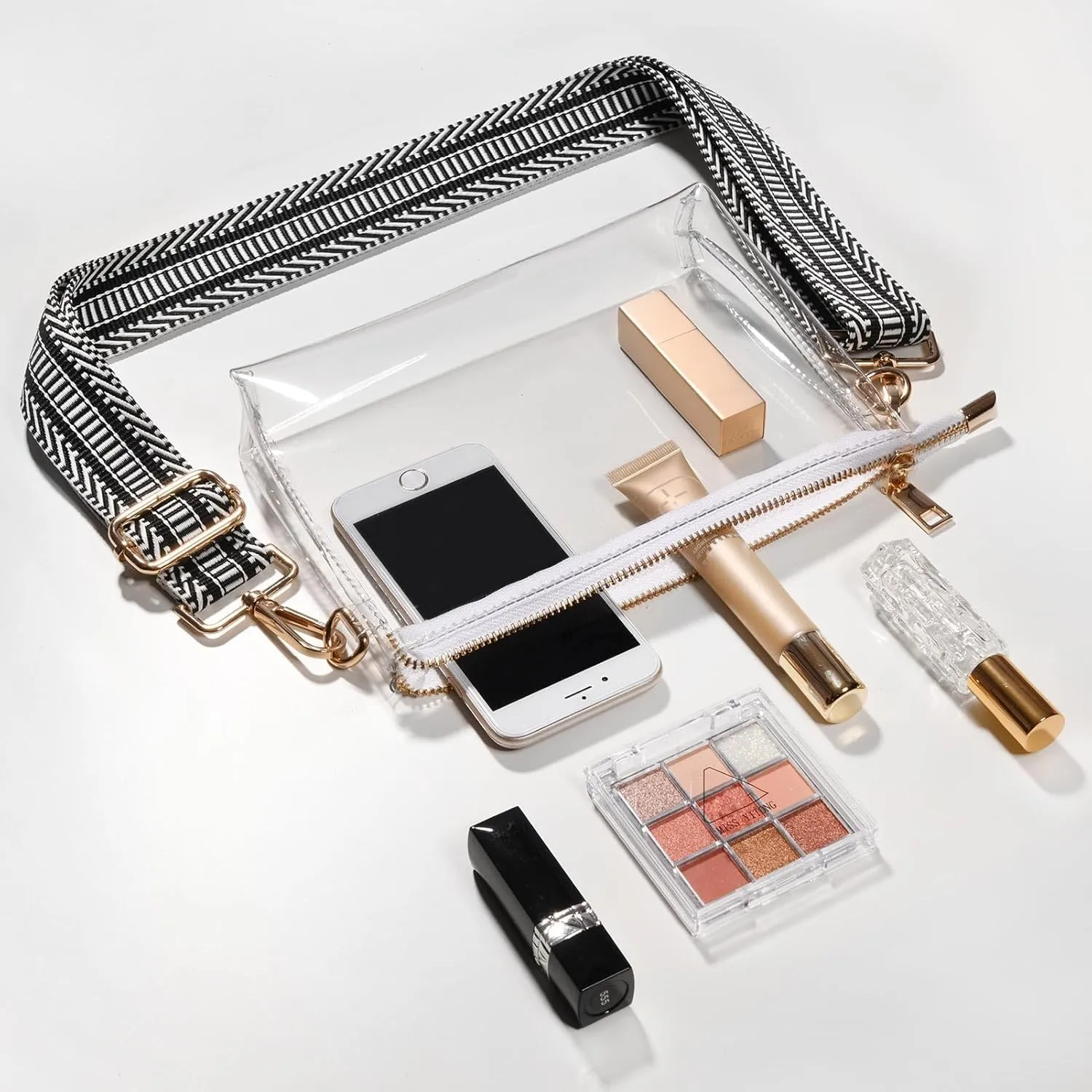 Y&R Direct Cute Clear Bag Purses for Women Stadium Transparent Crossbody Bag with Removable Chain for Sporting Events Concert